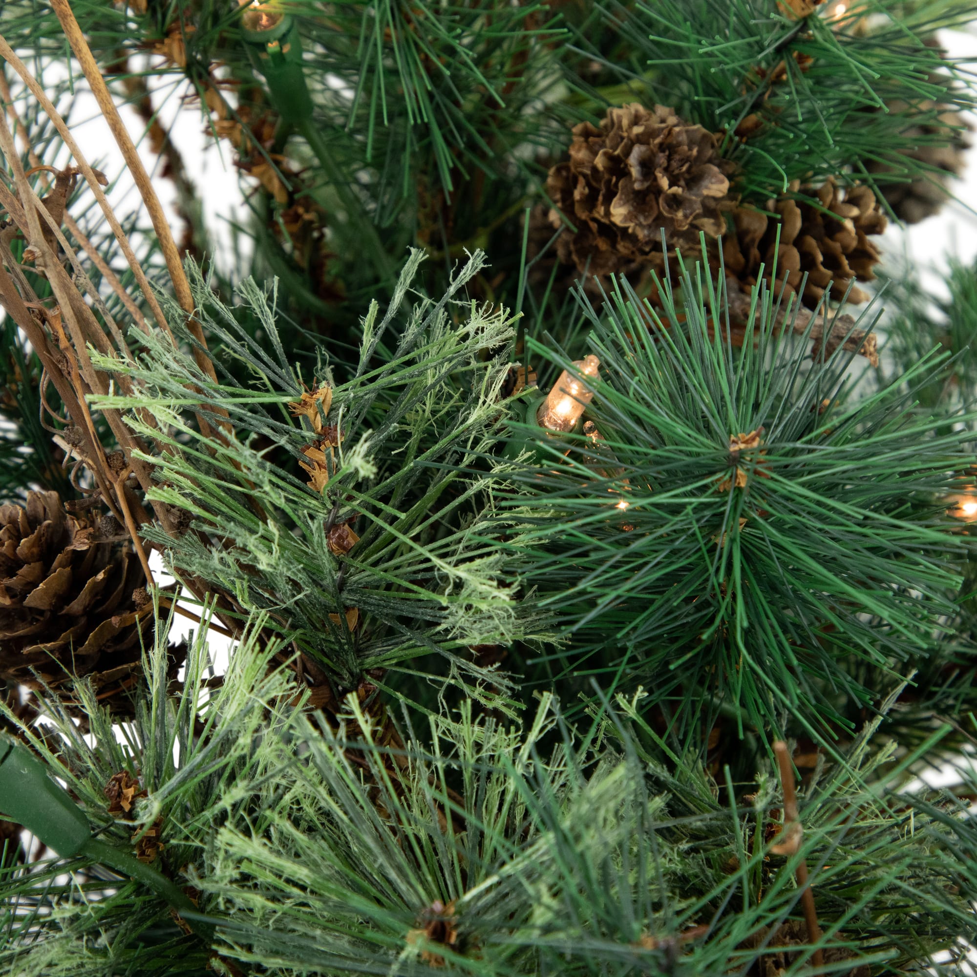 2ft. Pre-Lit Country Mixed Pine Artificial Christmas Wall Tree, Clear Lights