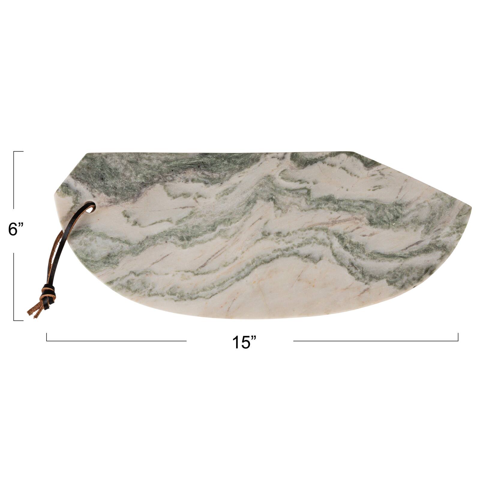 Hello Honey® 15" Green Mélange Marble Organic Shaped Board
