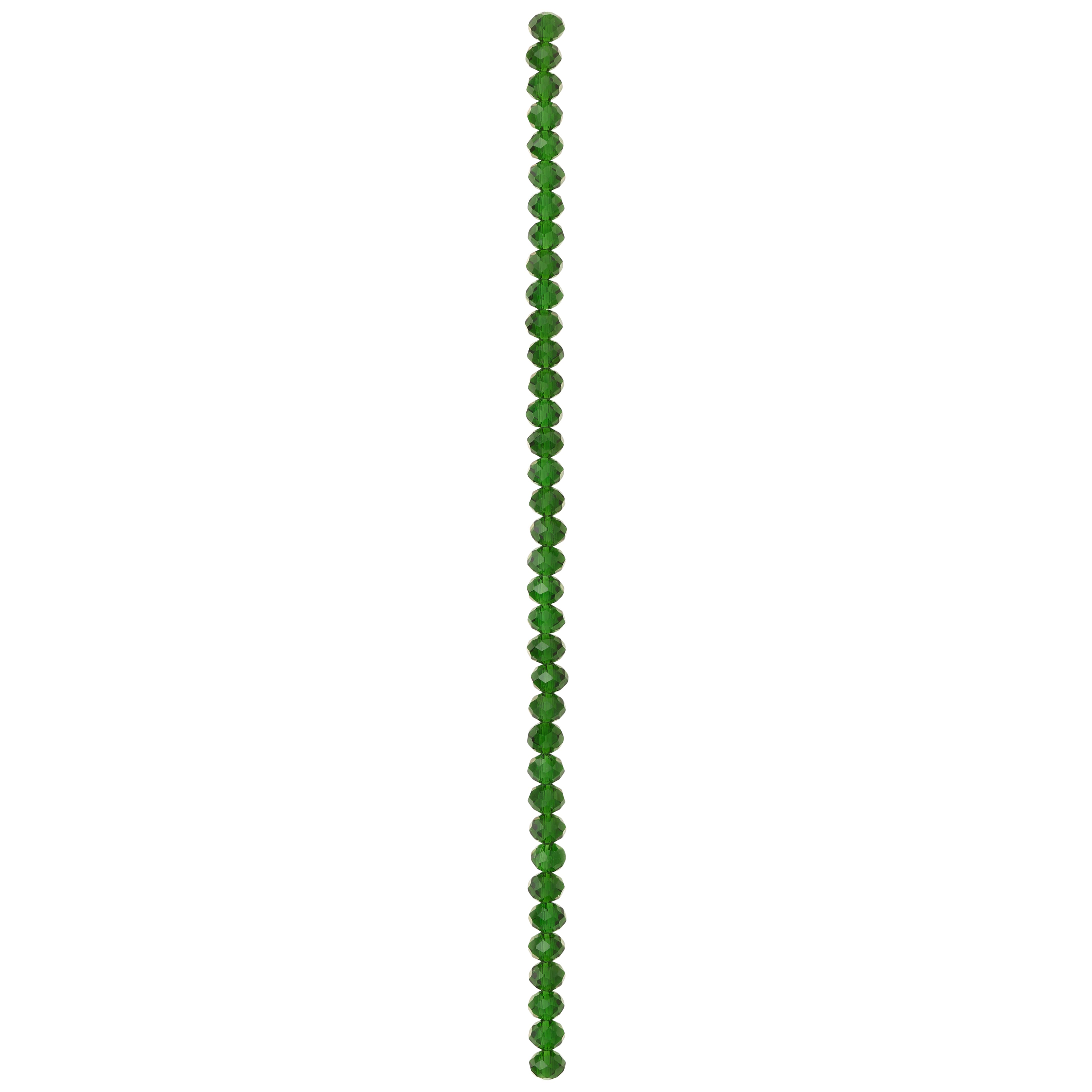 12 Pack: Green Faceted Glass Rondelle Beads, 6mm by Bead Landing™