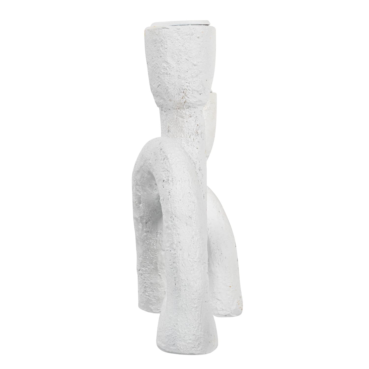 Hello Honey® 8.3" White Abstract Double Taper Candle Holder