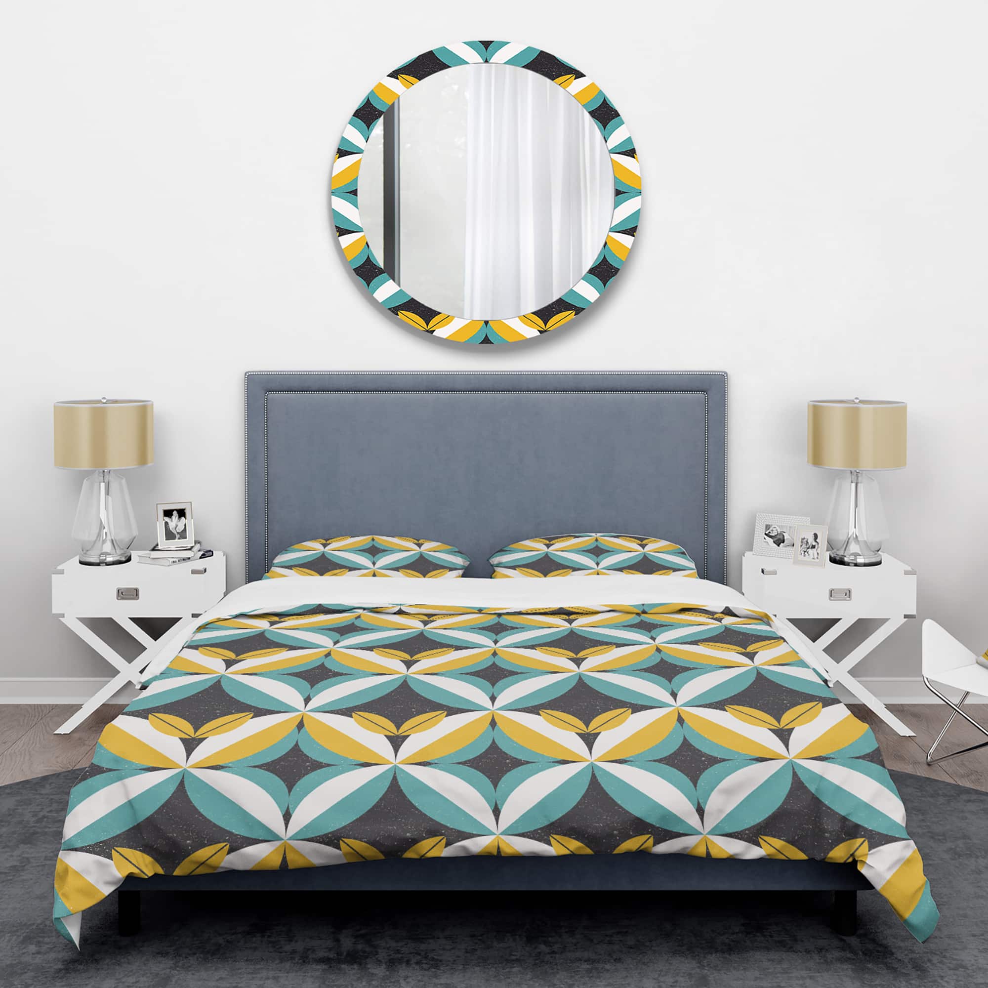 Designart 'Retro Abstract Design VII' Mid-Century Duvet Cover Set