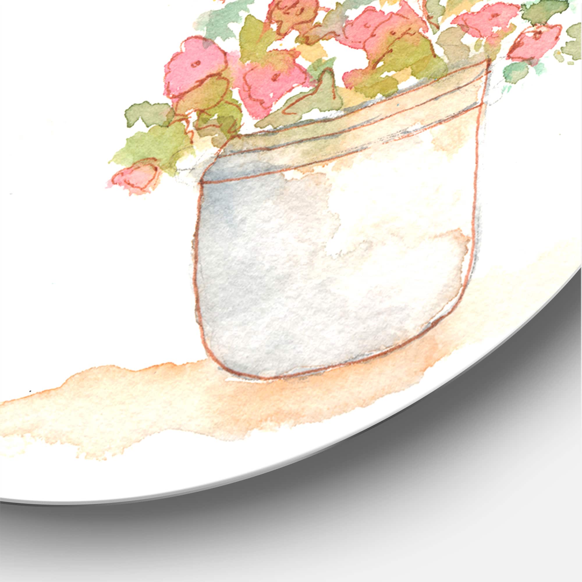Designart - Four Outdoor Flower Pots - Traditional Metal Circle Wall Art