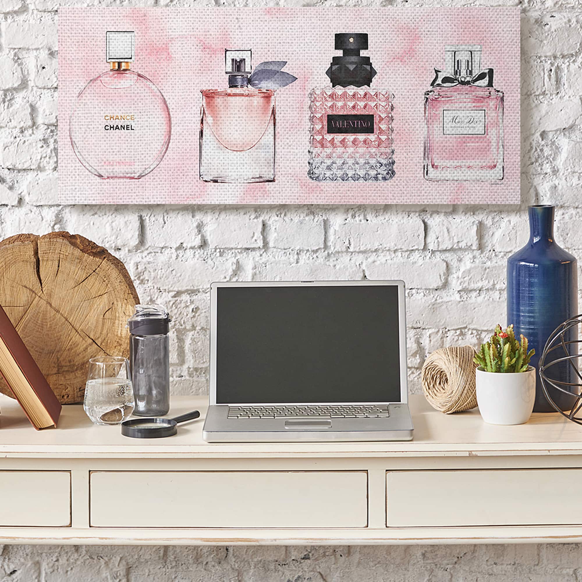 Stupell Industries Pink Luxury Perfume Bottles Canvas Wall Art