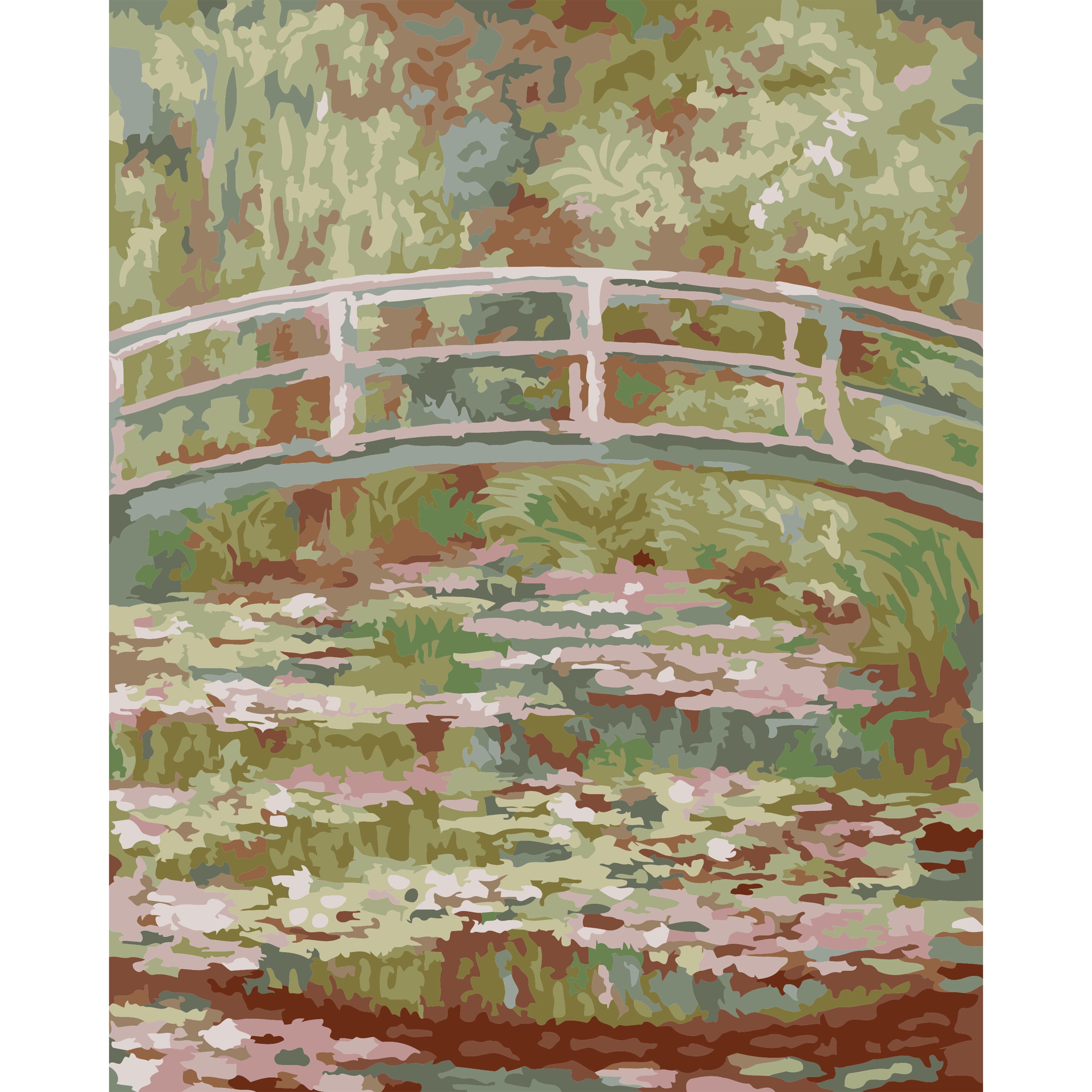 Trousse de peinture par numéros à thème du Pont japonais de Monet, 20,3 cm x 25,4 cm d’Artist’s Loft