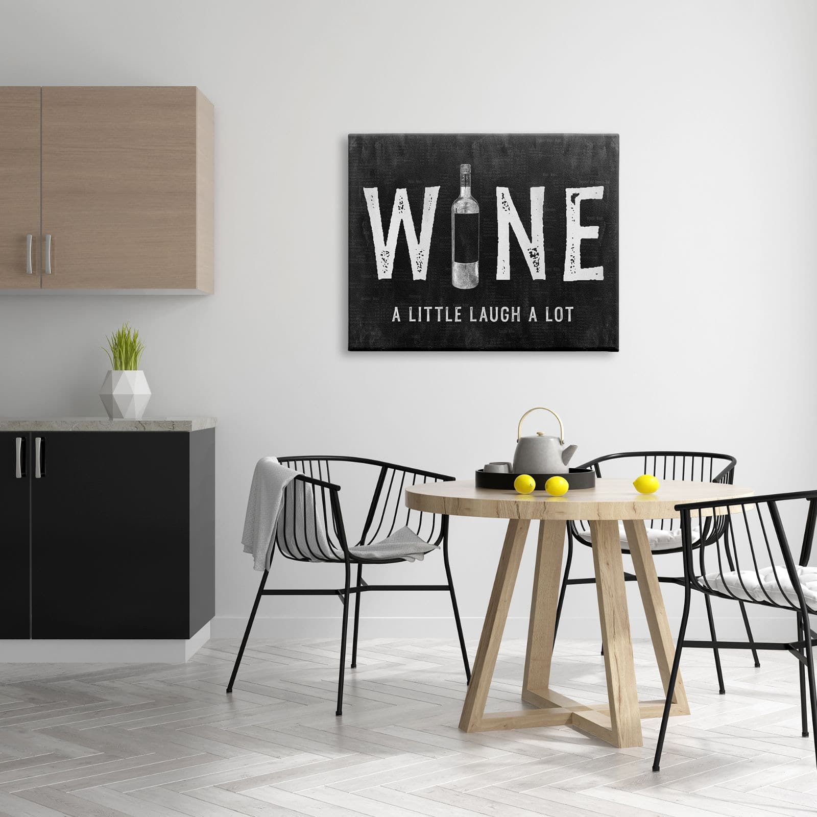 Stupell Industries Wine A Little Laugh A Lot Bottle Typography Canvas Wall Art