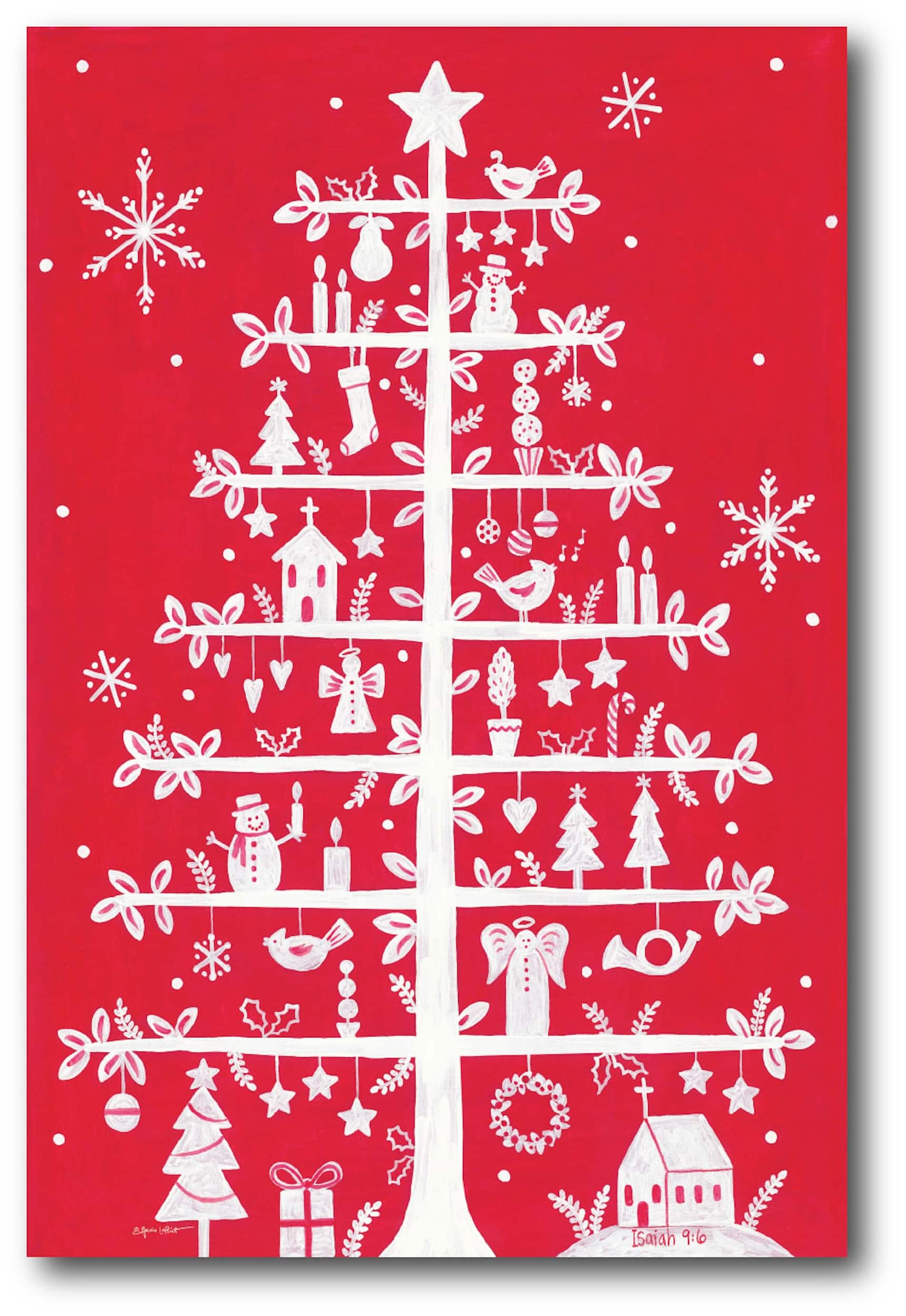 Courtside Market® Folk Art Christmas Gallery-Wrapped Canvas Wall Art