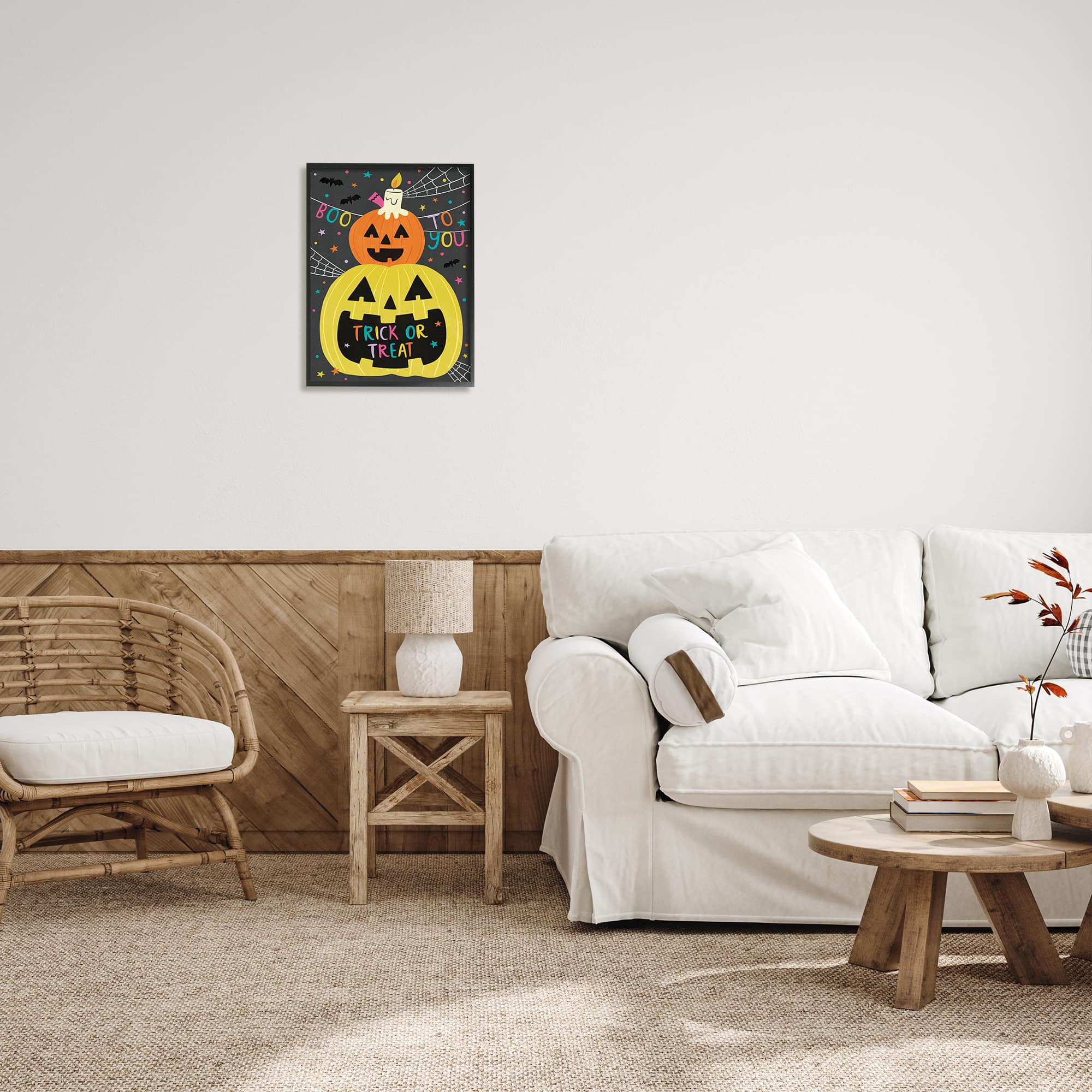 Stupell Industries Boo To You Fun Jack-O-Lanterns Framed Giclee Art
