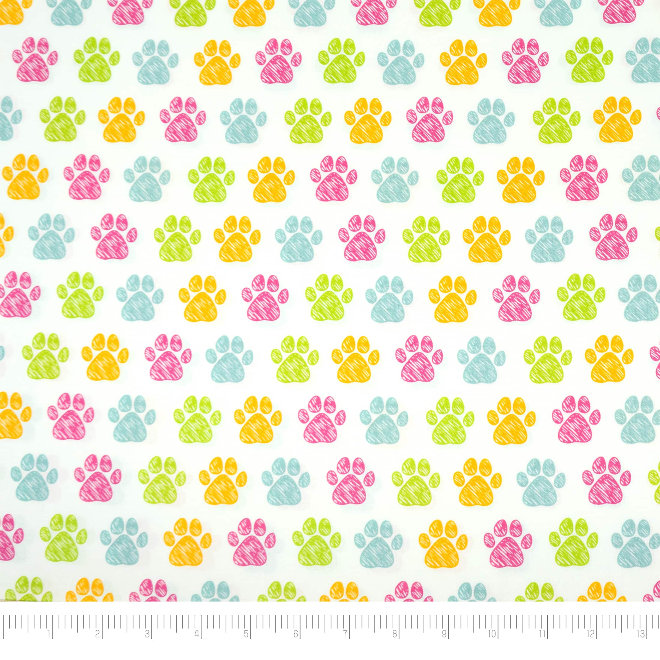 SINGER Rainbow Paw Prints Cotton Fabric Fat Quarter