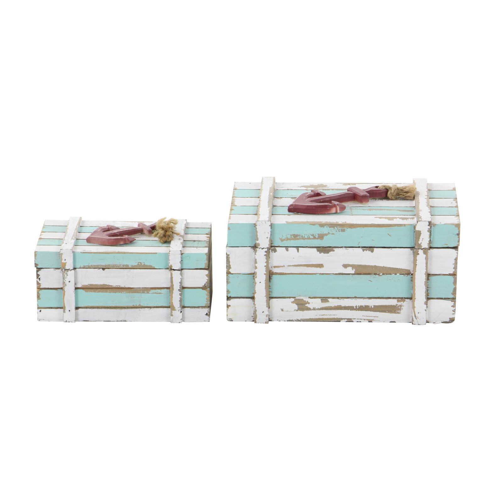 Aquamarine Wood Coastal Anchor Box Set