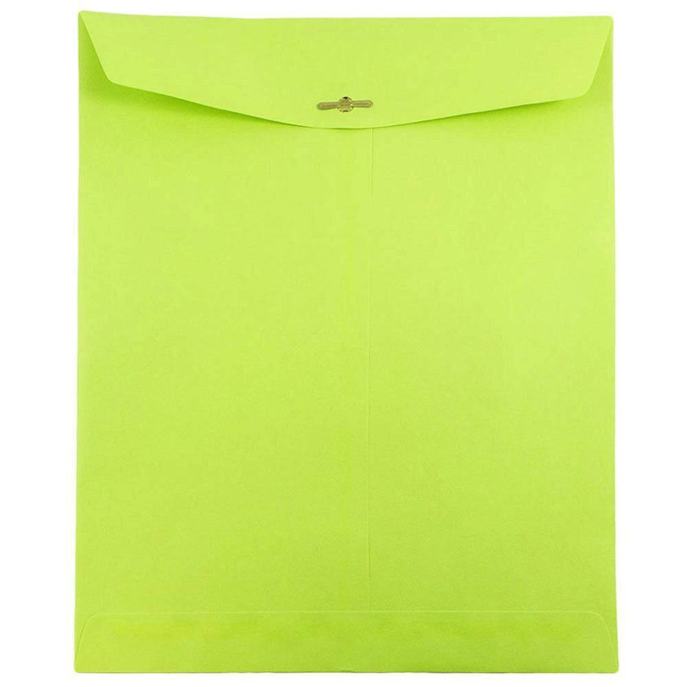 JAM Paper 10" x 13" Lime Green Open End Catalog Envelopes