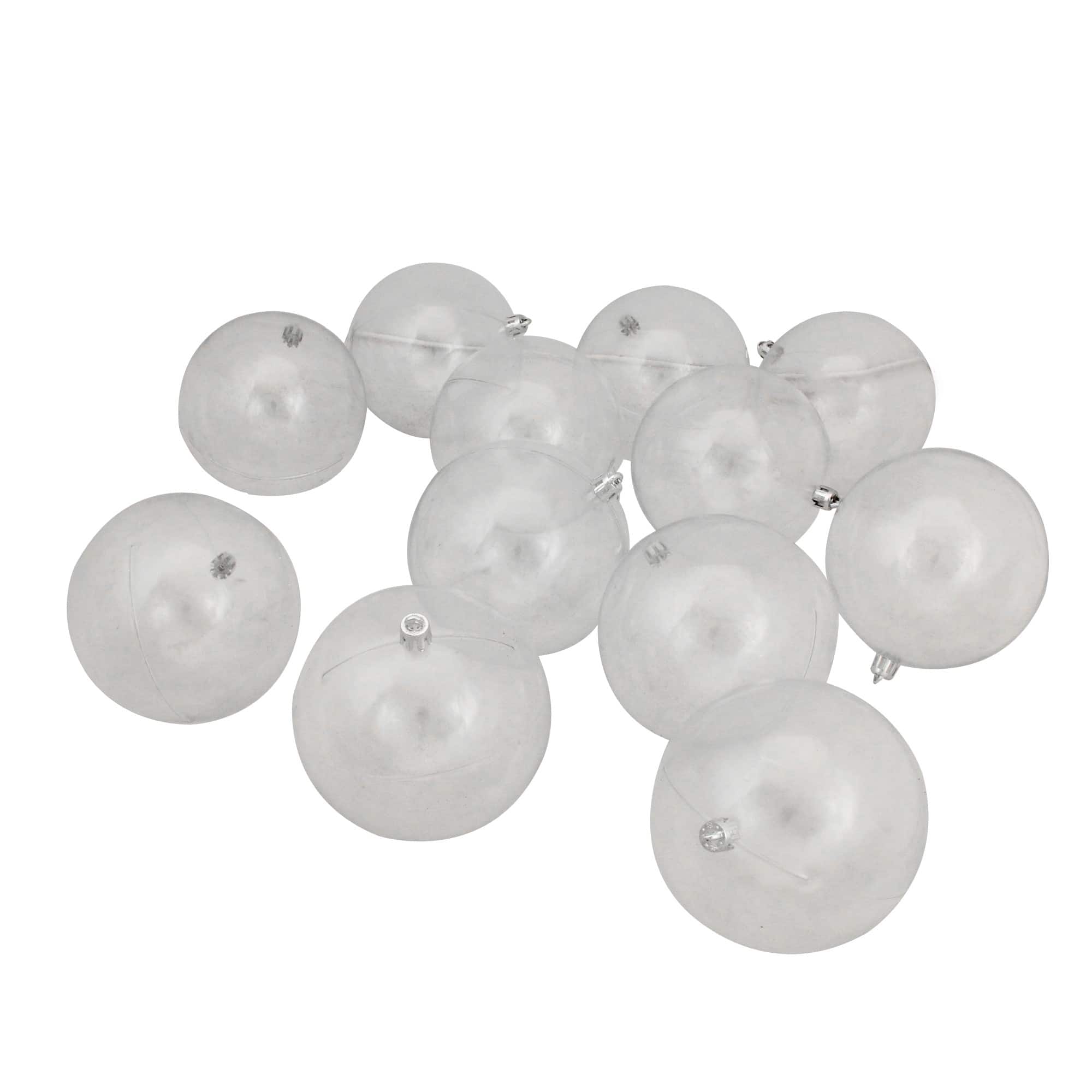 12ct. 4" Clear Shatterproof Shiny Christmas Ball Ornaments