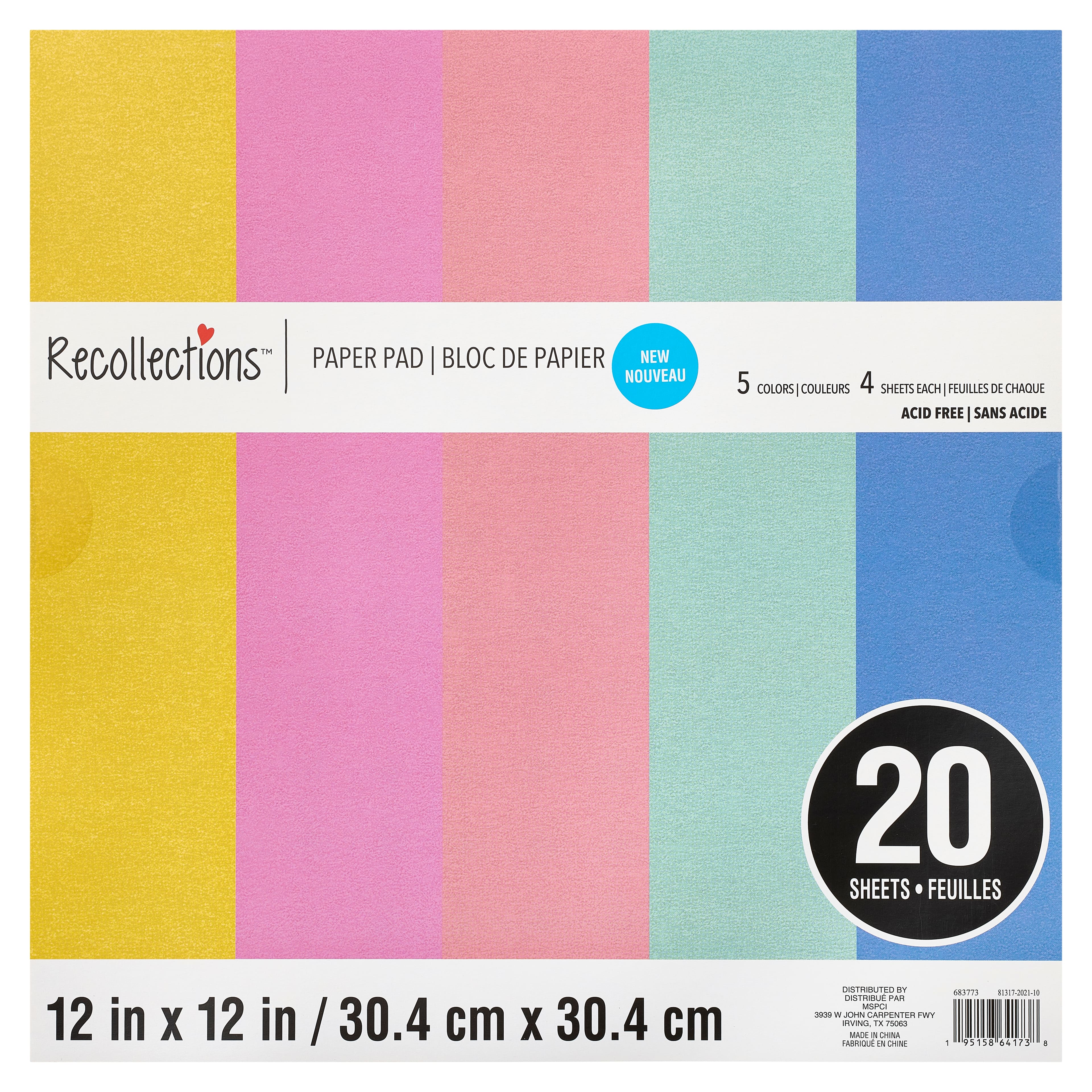 Pastel Shimmer Paper Pad by Recollections™, 12" x 12"