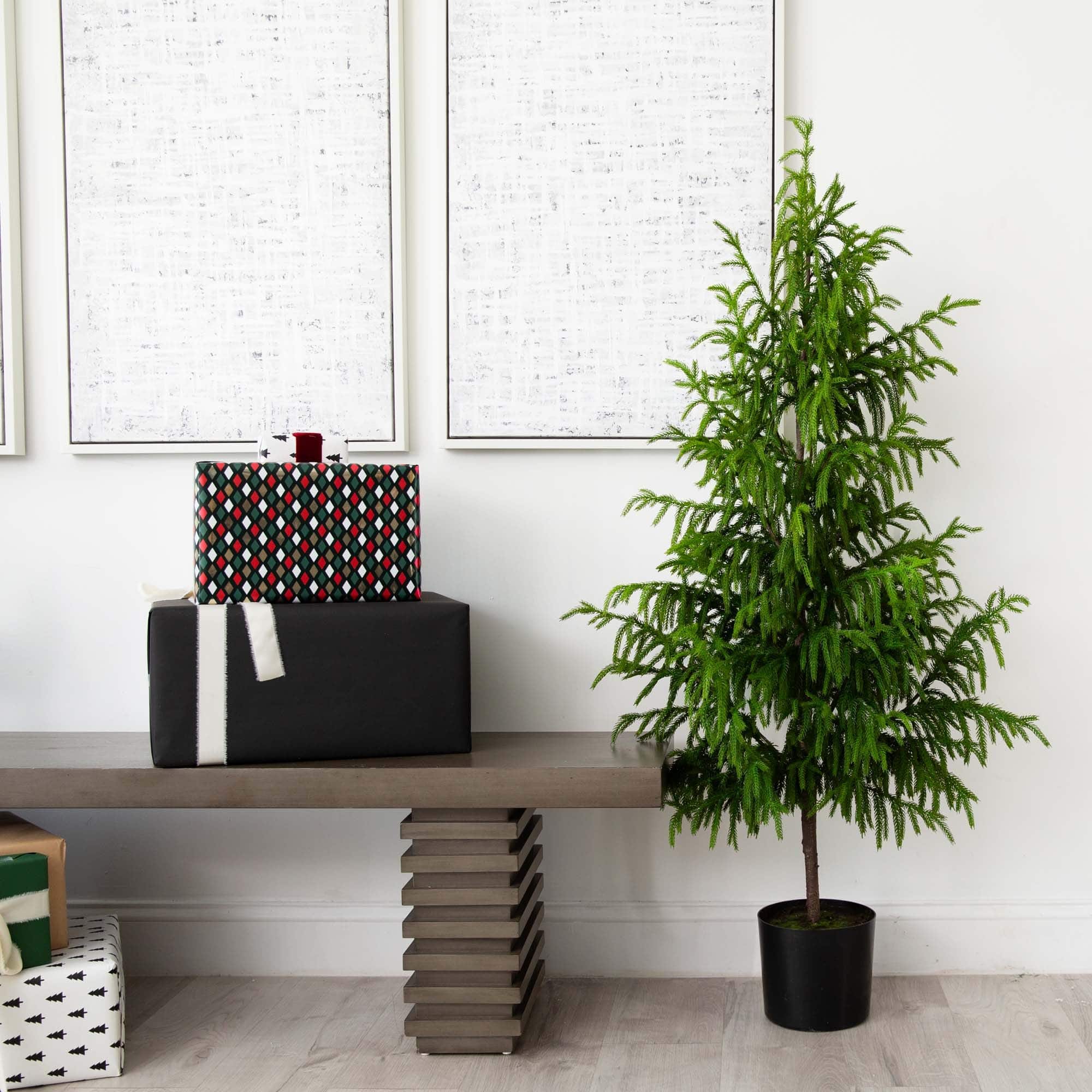 5ft. Unlit Norfolk Pine Artificial Potted Christmas Tree