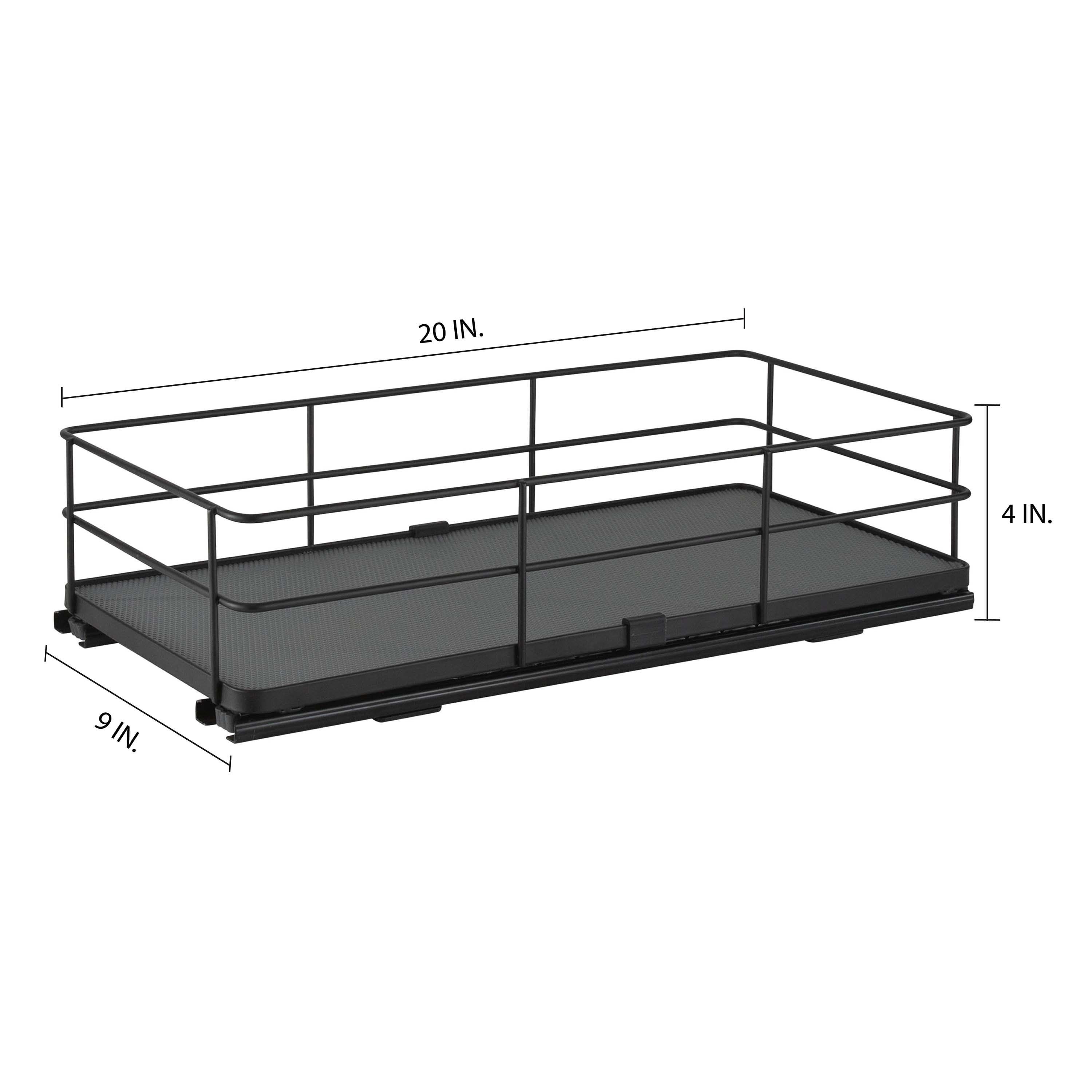Organize It All Matte Black Slide Out Shelf Organizer