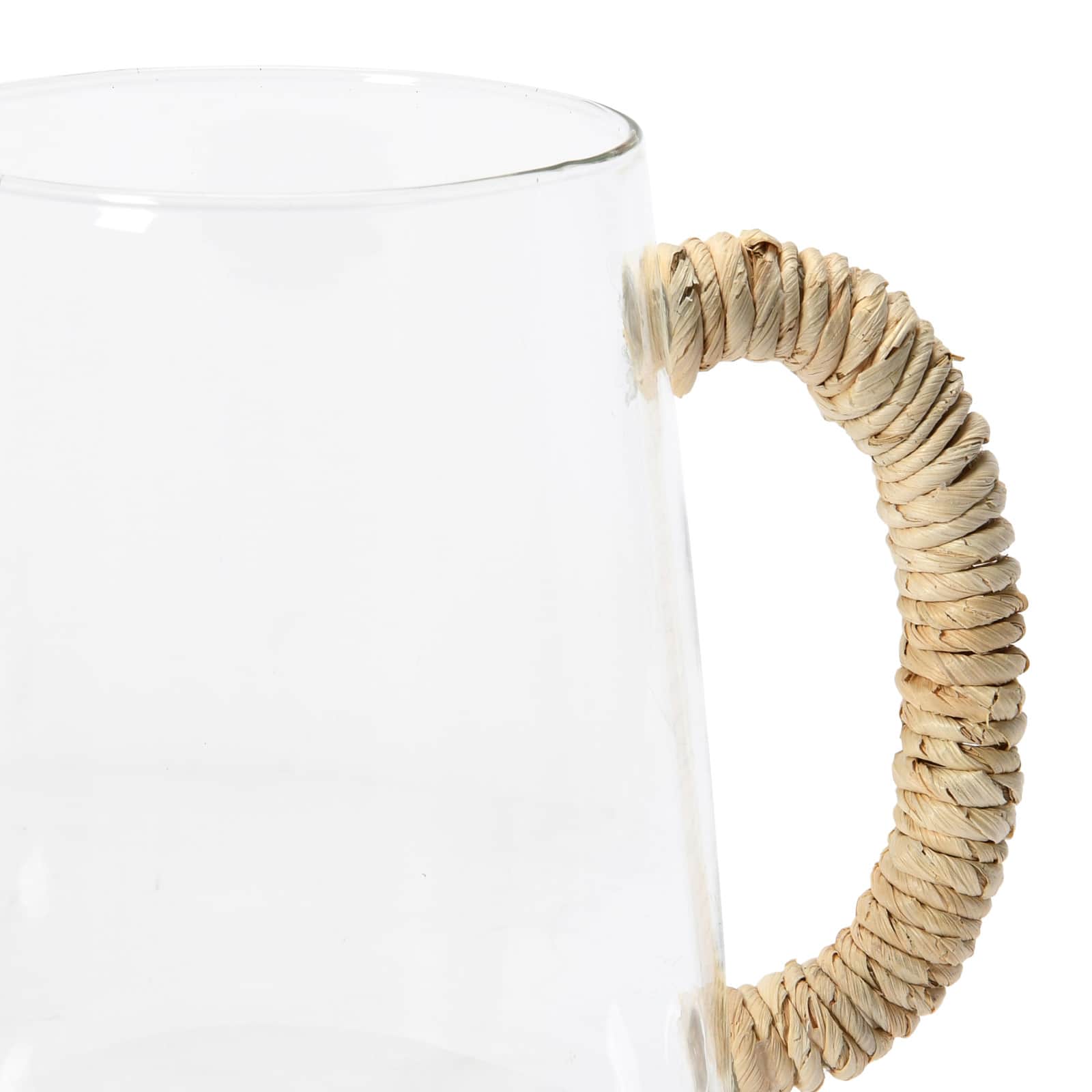 Hello Honey® 7" Glass Pitcher with Natural Rope Wrapped Handle