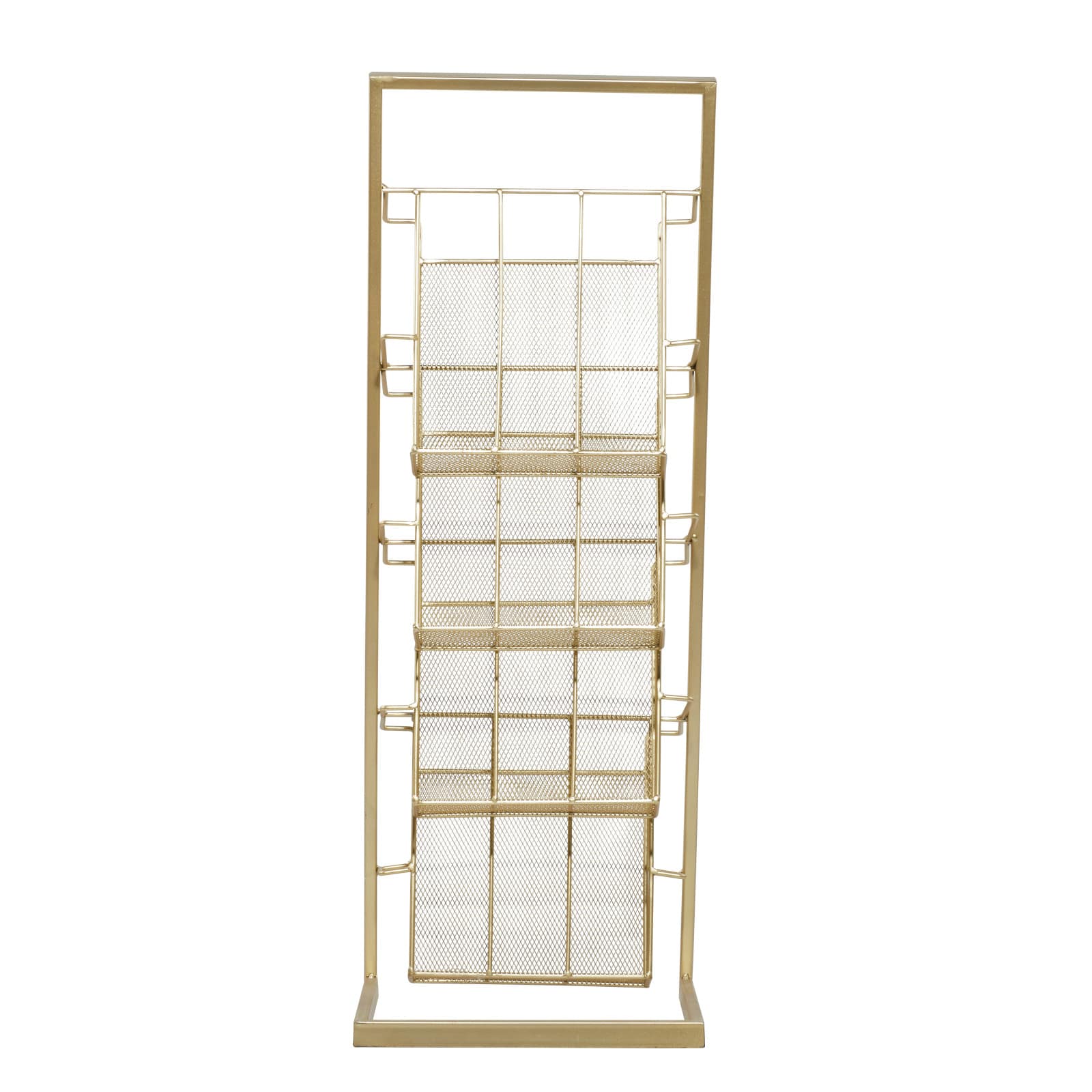 Gold Contemporary Tabletop Metal Magazine Rack