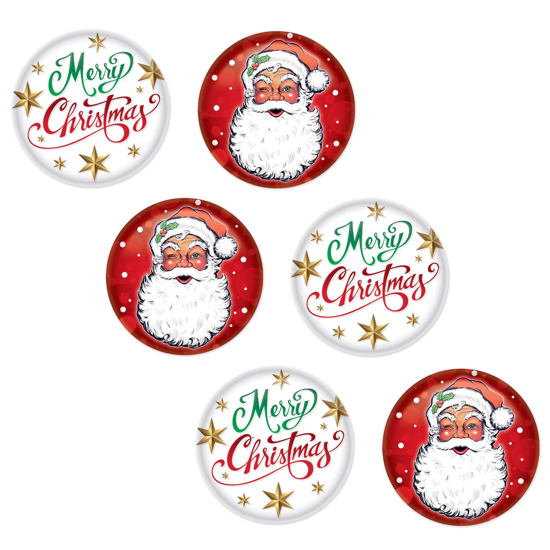 Beistle 2" Christmas Button Set