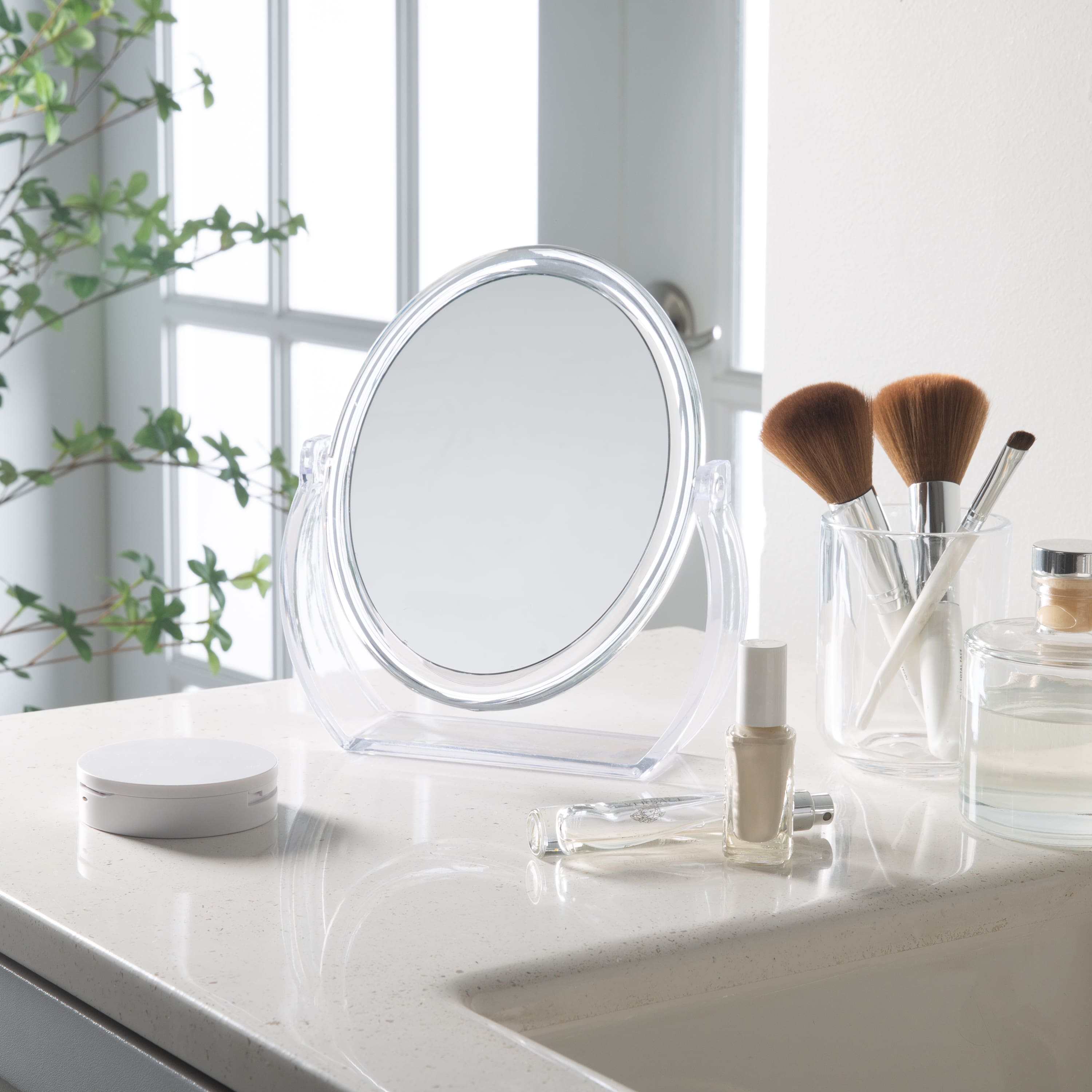 Home Details Swivel 10X Magnification Rubberized Vanity Mirror