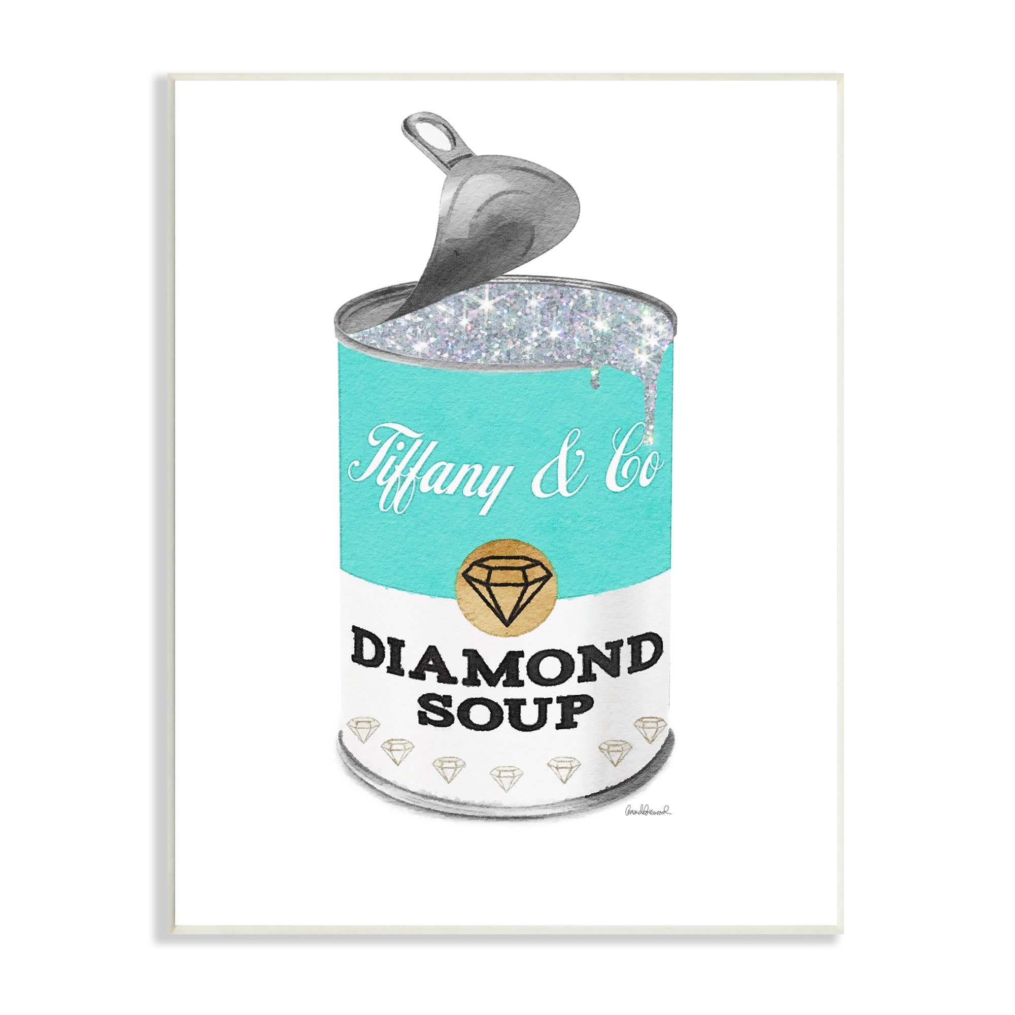Stupell Industries Blue Pop Fashion Condensed Soup Glam Open Lid Wall Plaque
