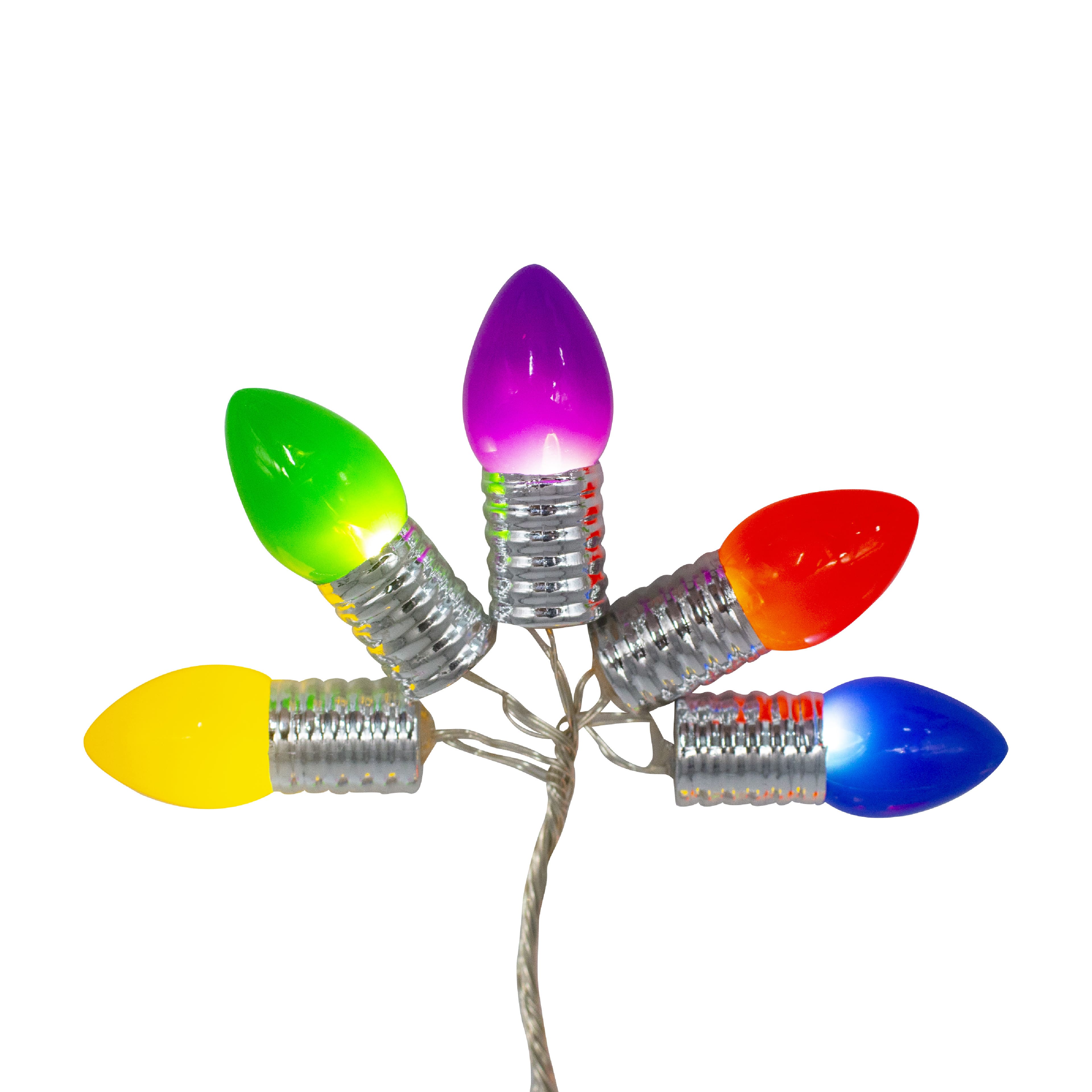 18ct. Multicolor LED Traditional Bulb String Lights on Silver Wire by Ashland®