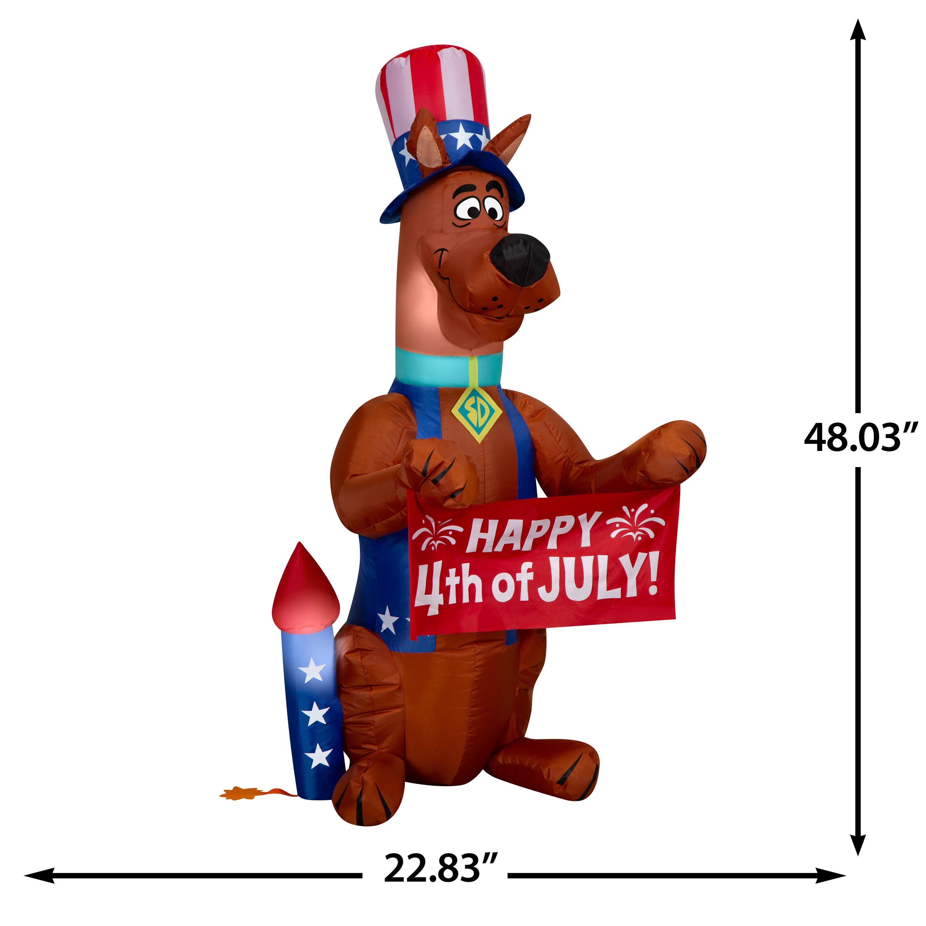 4ft. Airblown® Inflatable Patriotic Scooby Doo™ Independence Day Light Décor