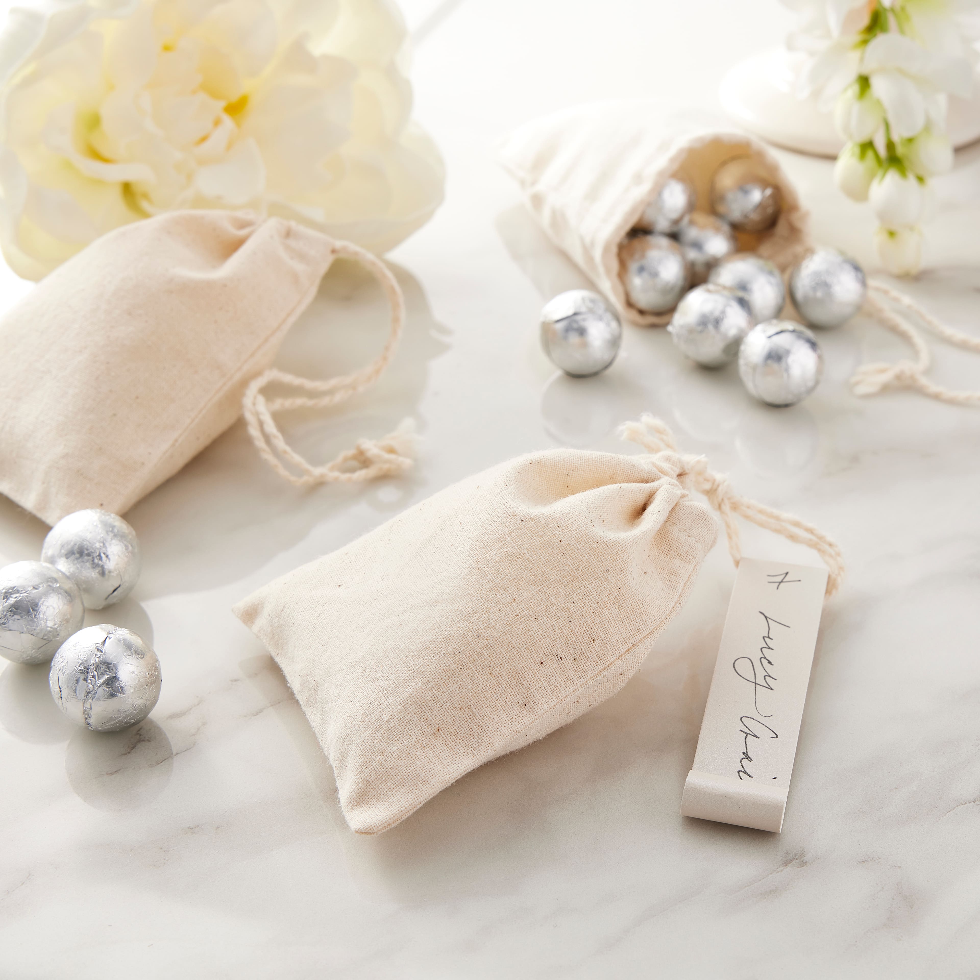 Celebrate It™ Occasions™ Muslin Favor Bag, 12 Pack