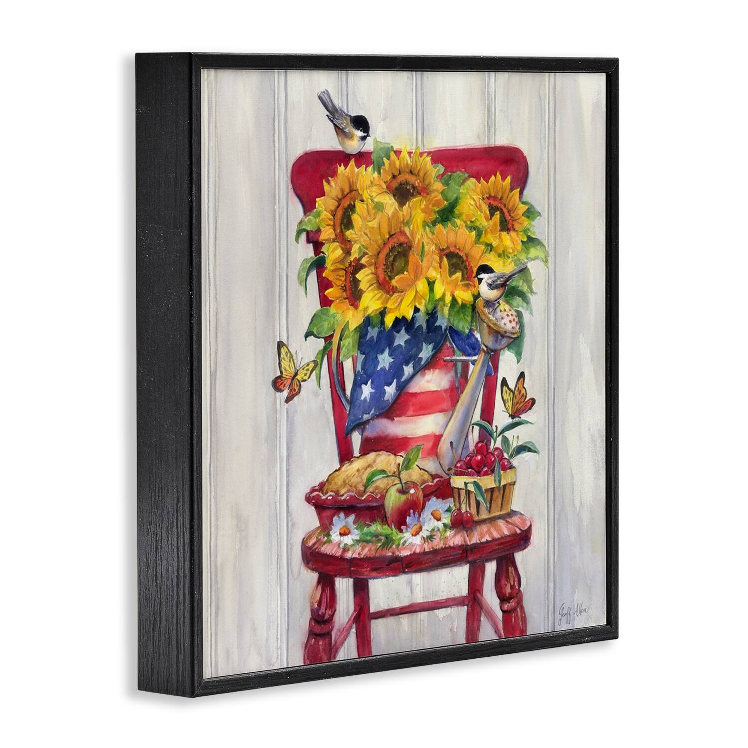 Stupell Industries Patriot Porch Still Life Framed Giclee Art