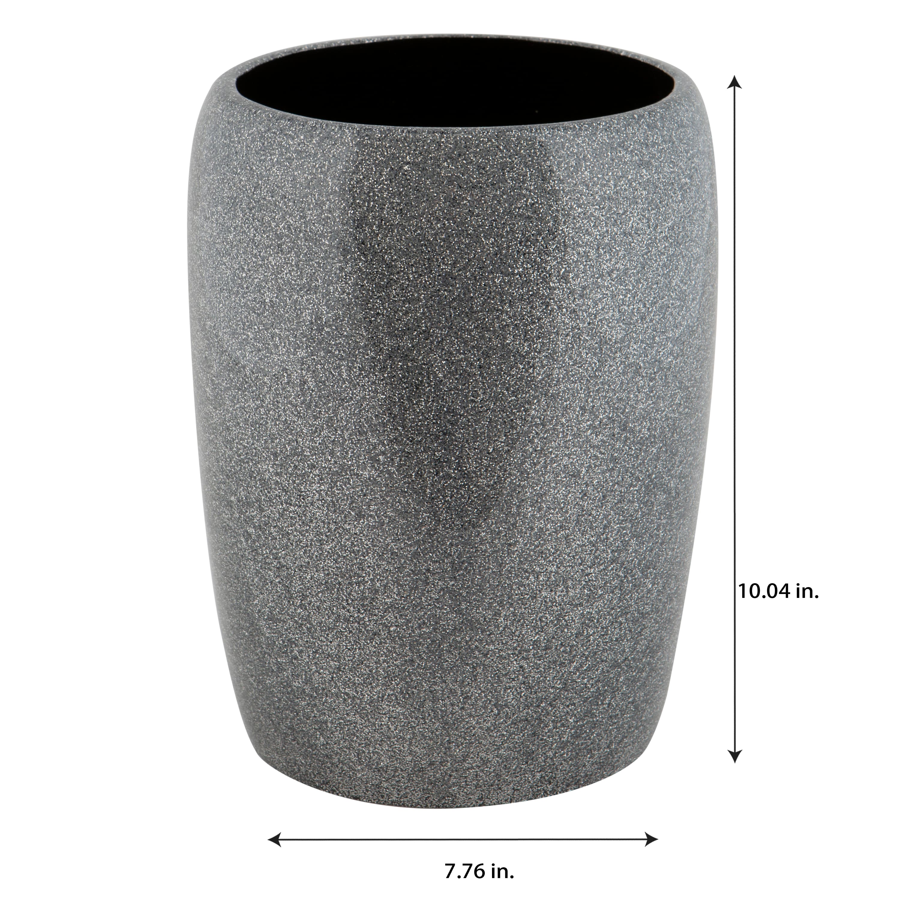 Elle Décor Eclat Gray Glitter Waste Bin