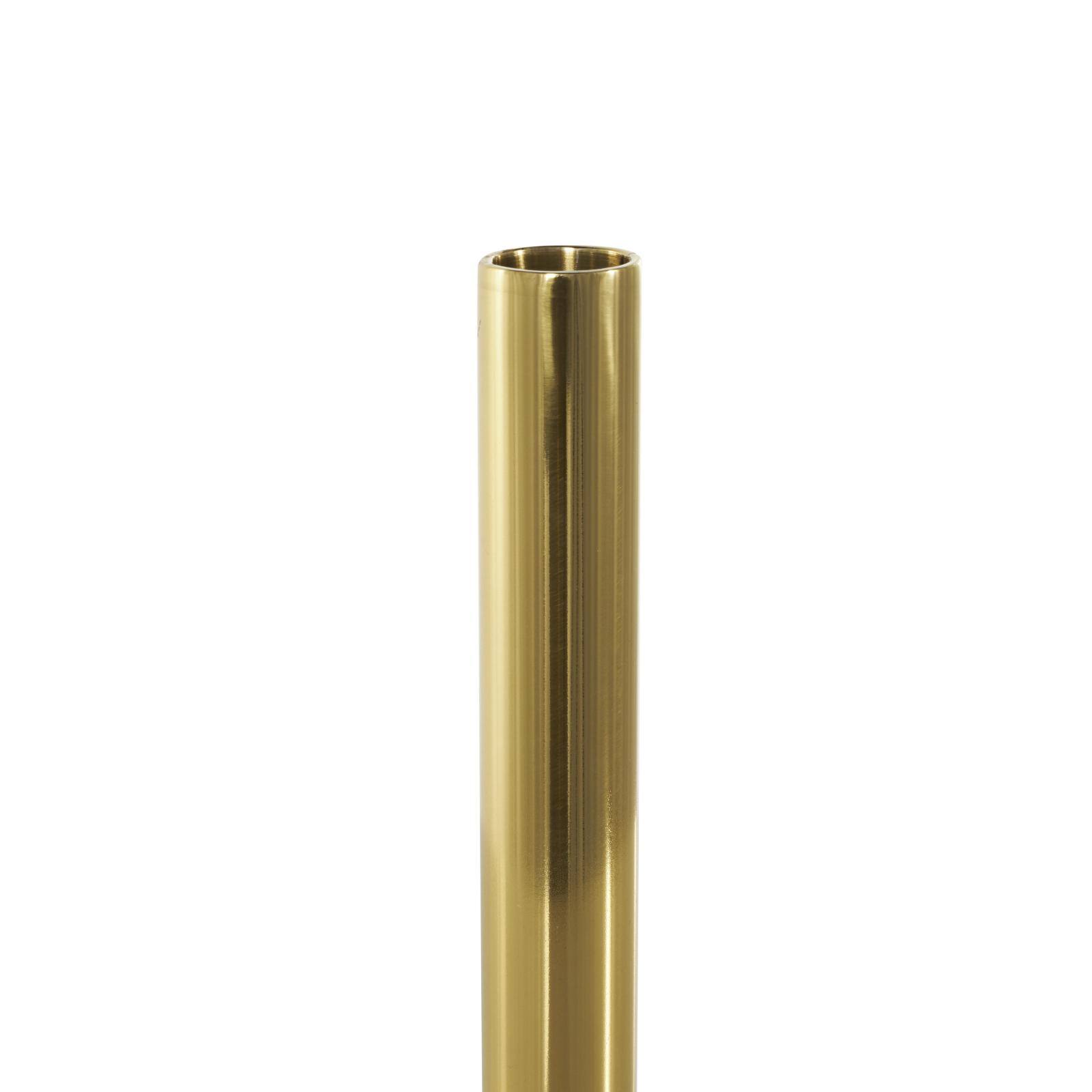 Gold Stainless Steel Metal Slim Minimalistic Candle Holder with Round Base Set