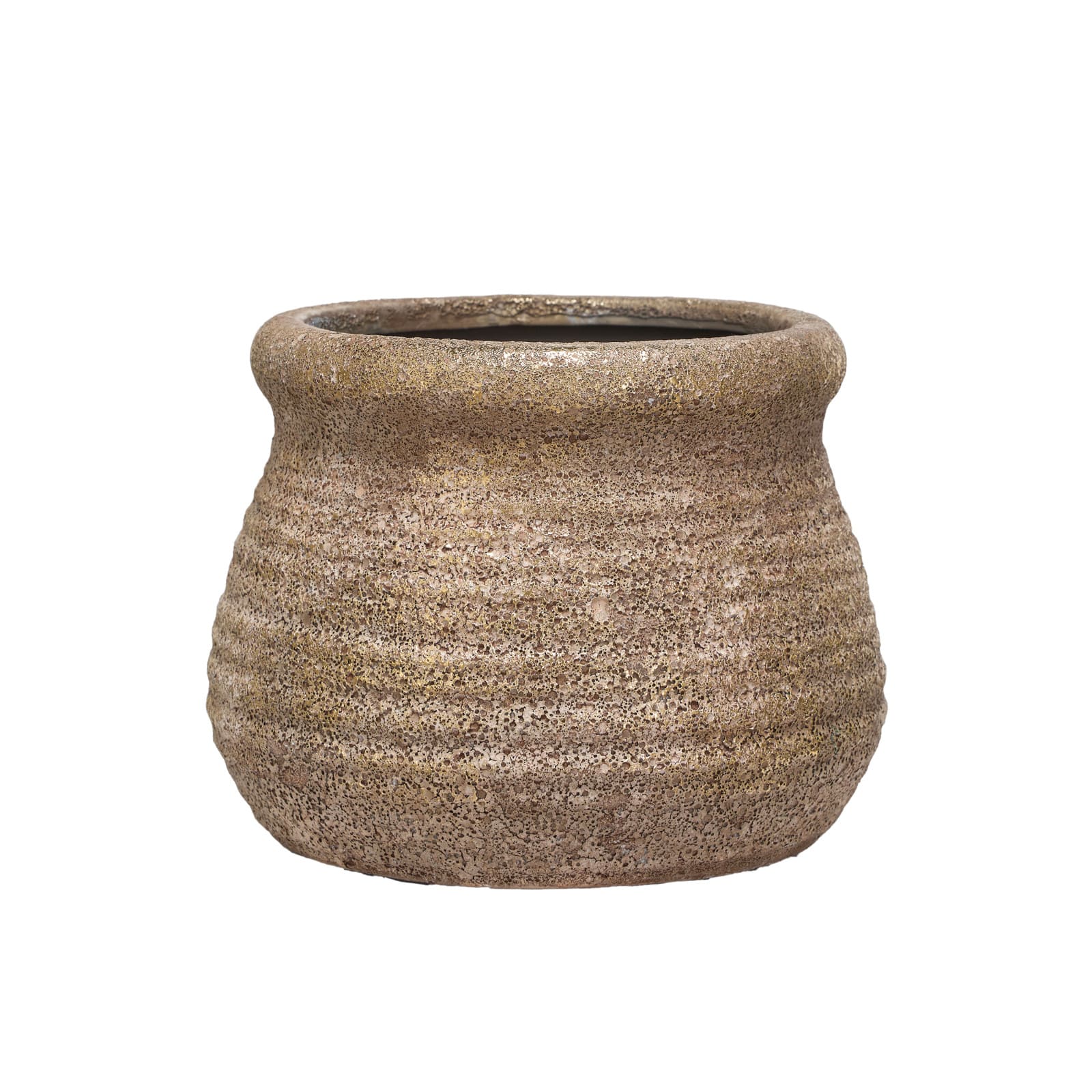 Hello Honey® 5.75" Gold Round Volcano Terra Cotta Planter