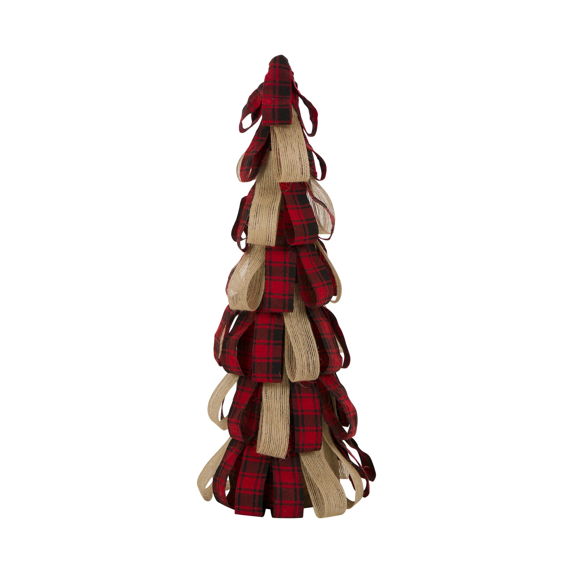 Glitzhome® 17" Plaid Fabric Tabletop Christmas Tree