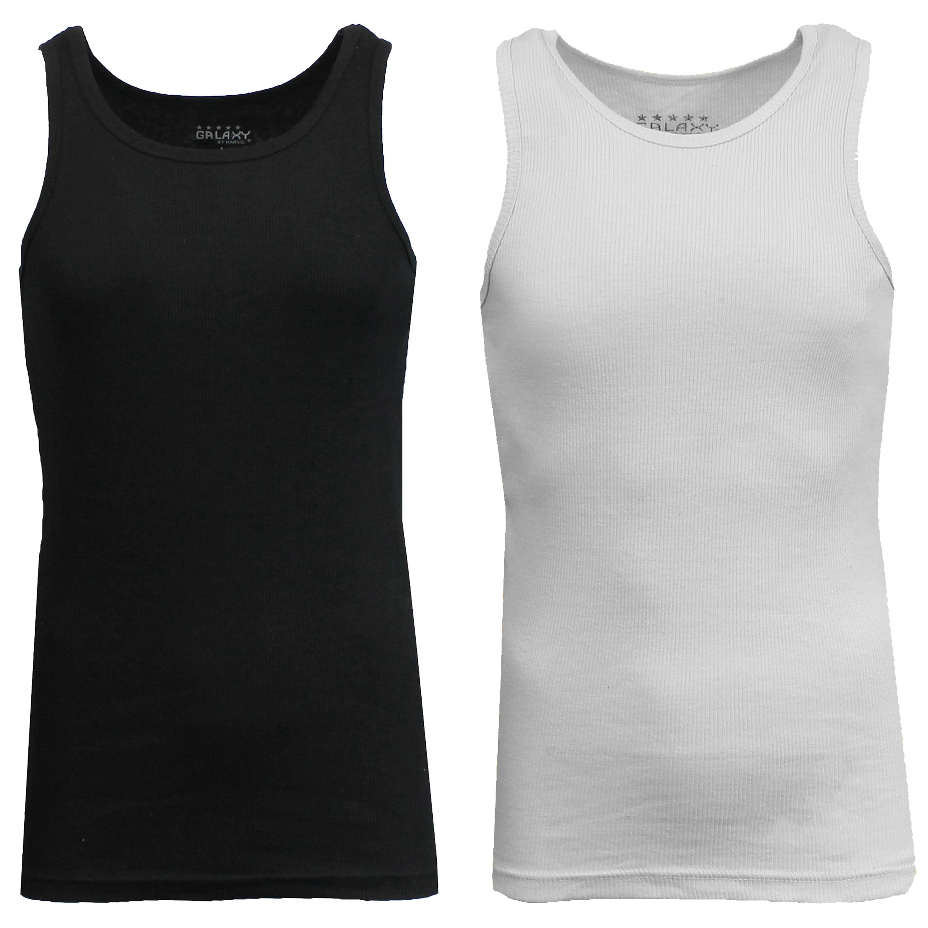 Galaxy By Harvic Famous Heavyweight Men’s Ribbed Tank Top 2 Pack