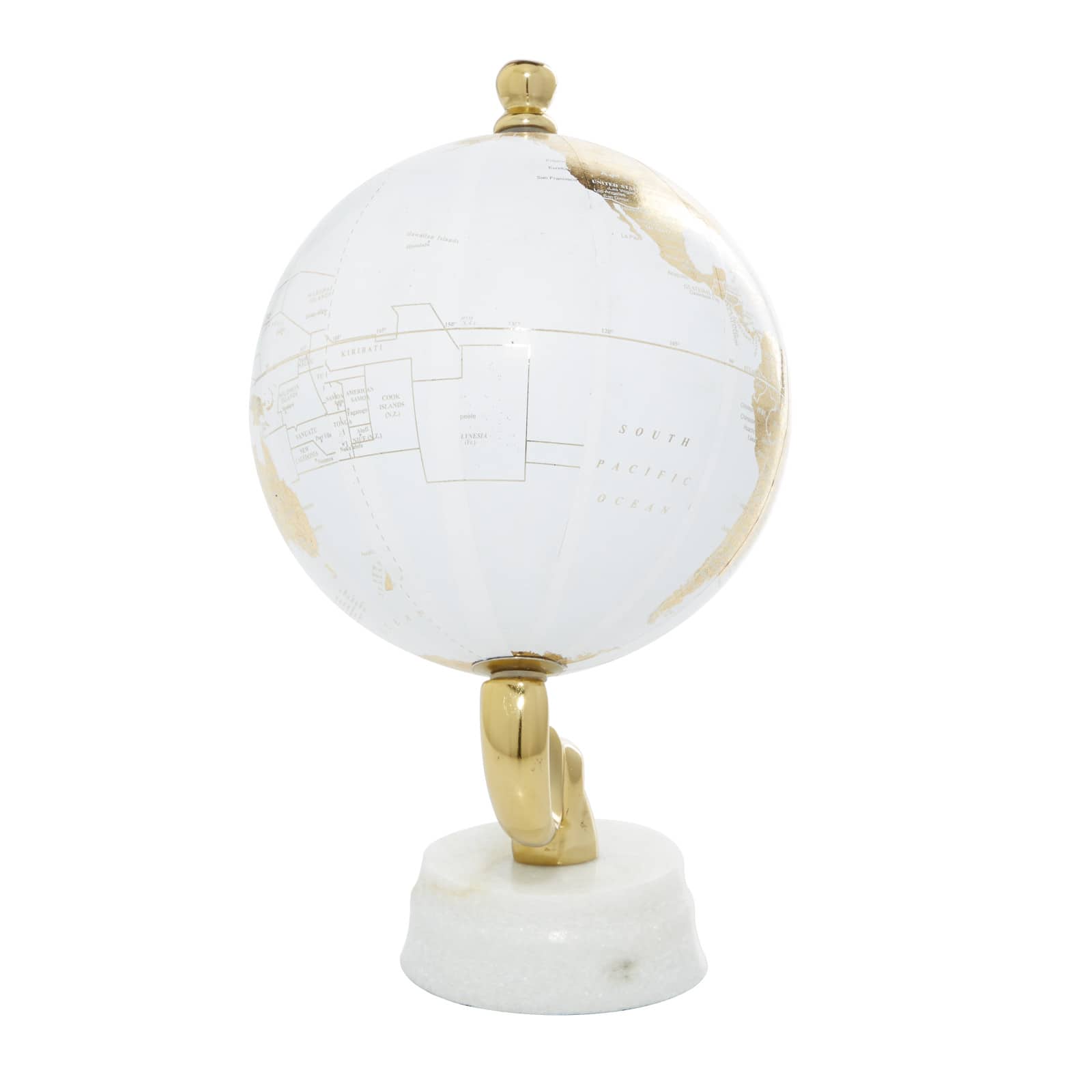 11" Gold Marble Coastal Globe