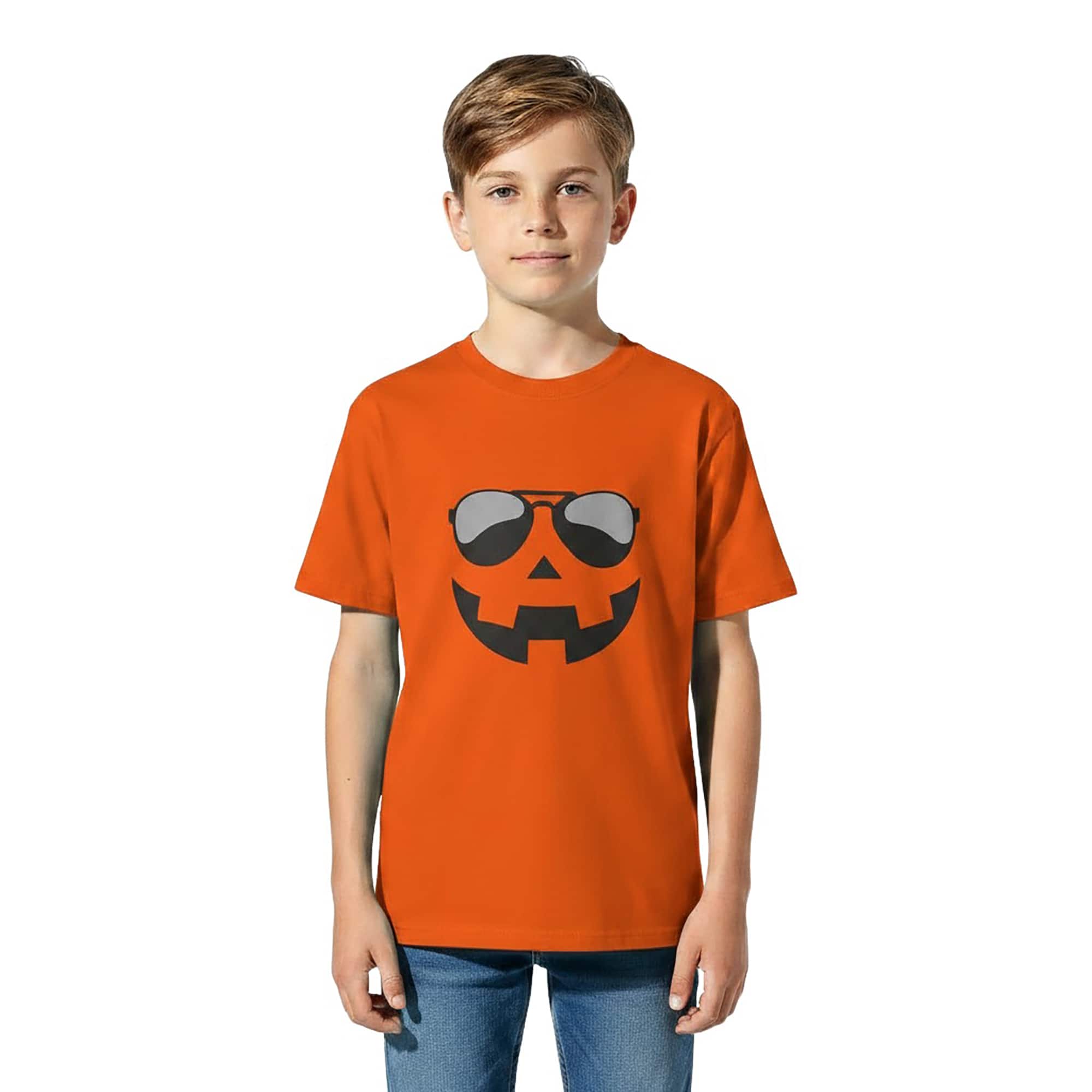Cool Jack-o'-Lantern Face Youth T-Shirt