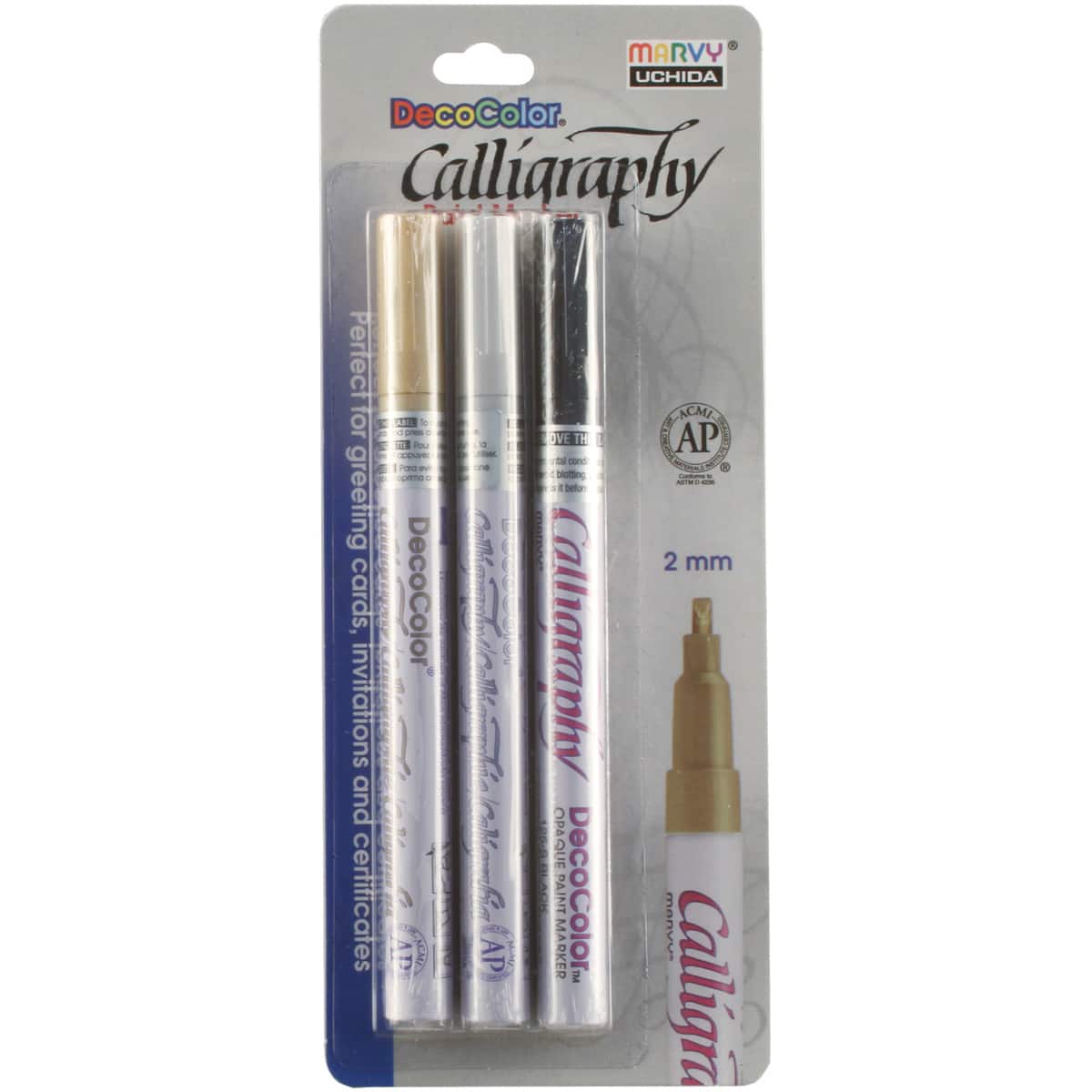 DecoColor® Calligraphy Metallic & Black Paint Marker Set