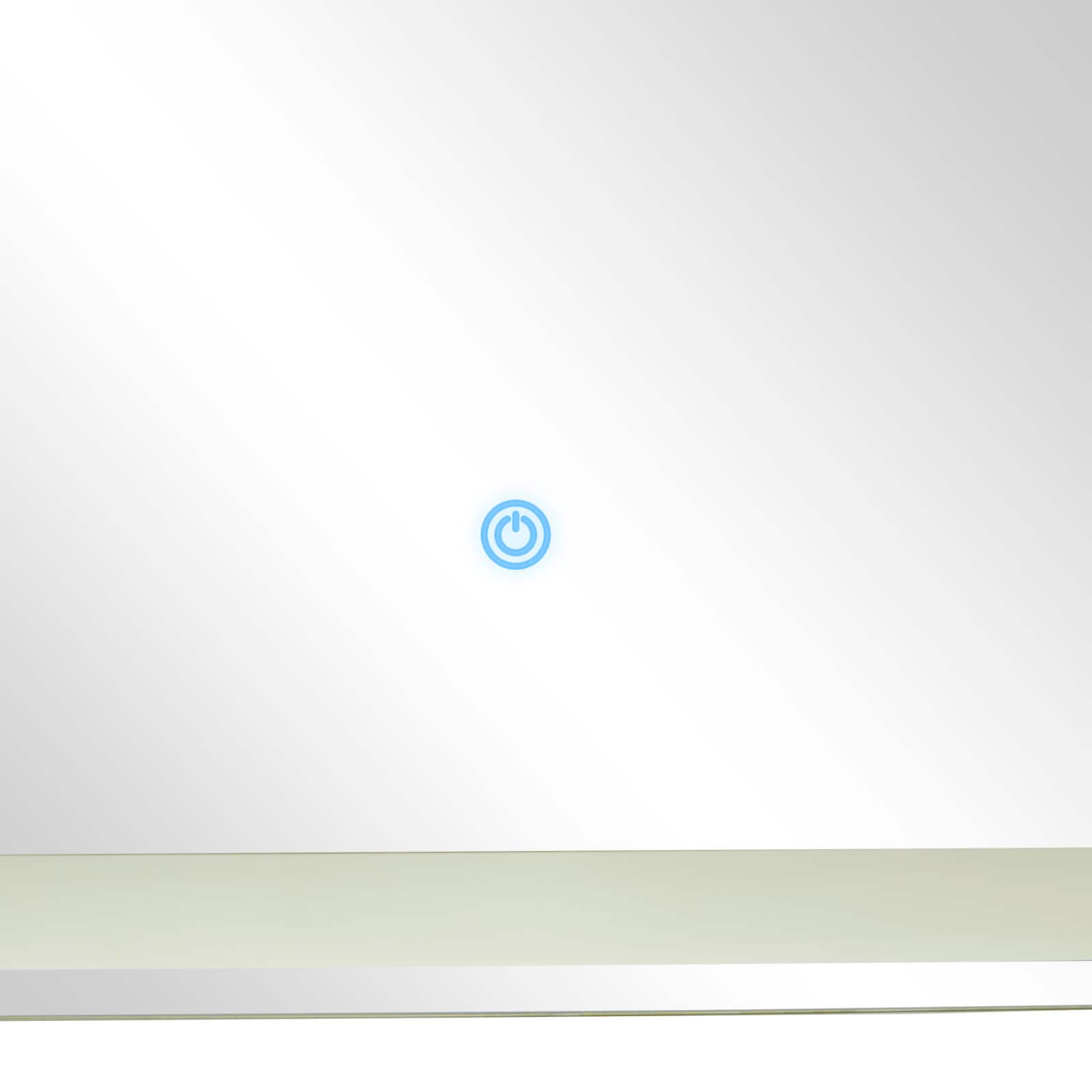 Clear Glass Modern LED Mirror, 39" x 1" x 30"