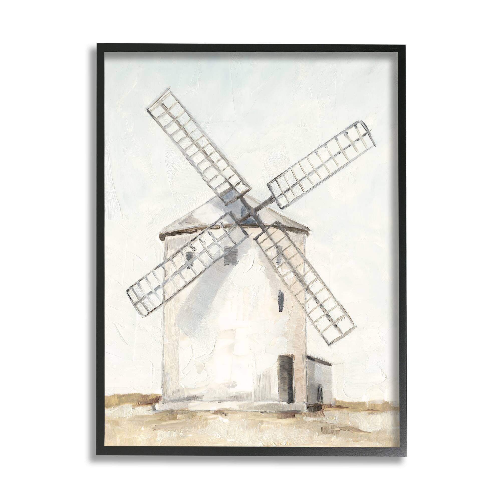 Stupell Industries Windmill Farm Landscape Wall Accent with Frame