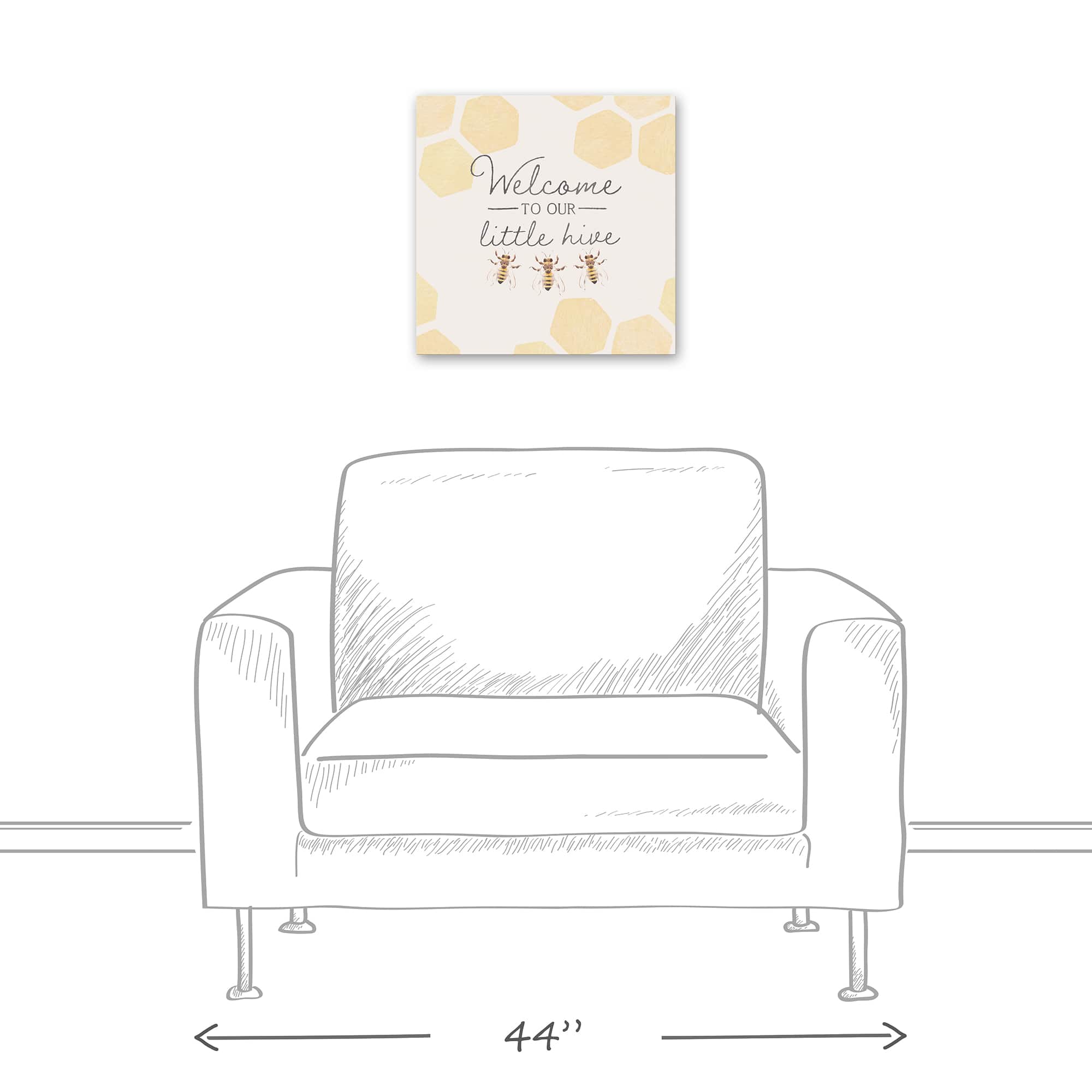 Welcome To Our Hive  Bees 16" x 16" Canvas Wall Art