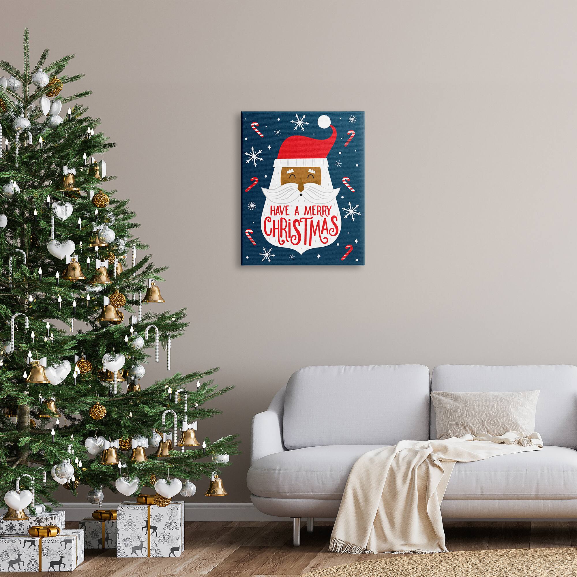 Stupell Industries Have Merry Christmas Patterned Santa Canvas Wall Art