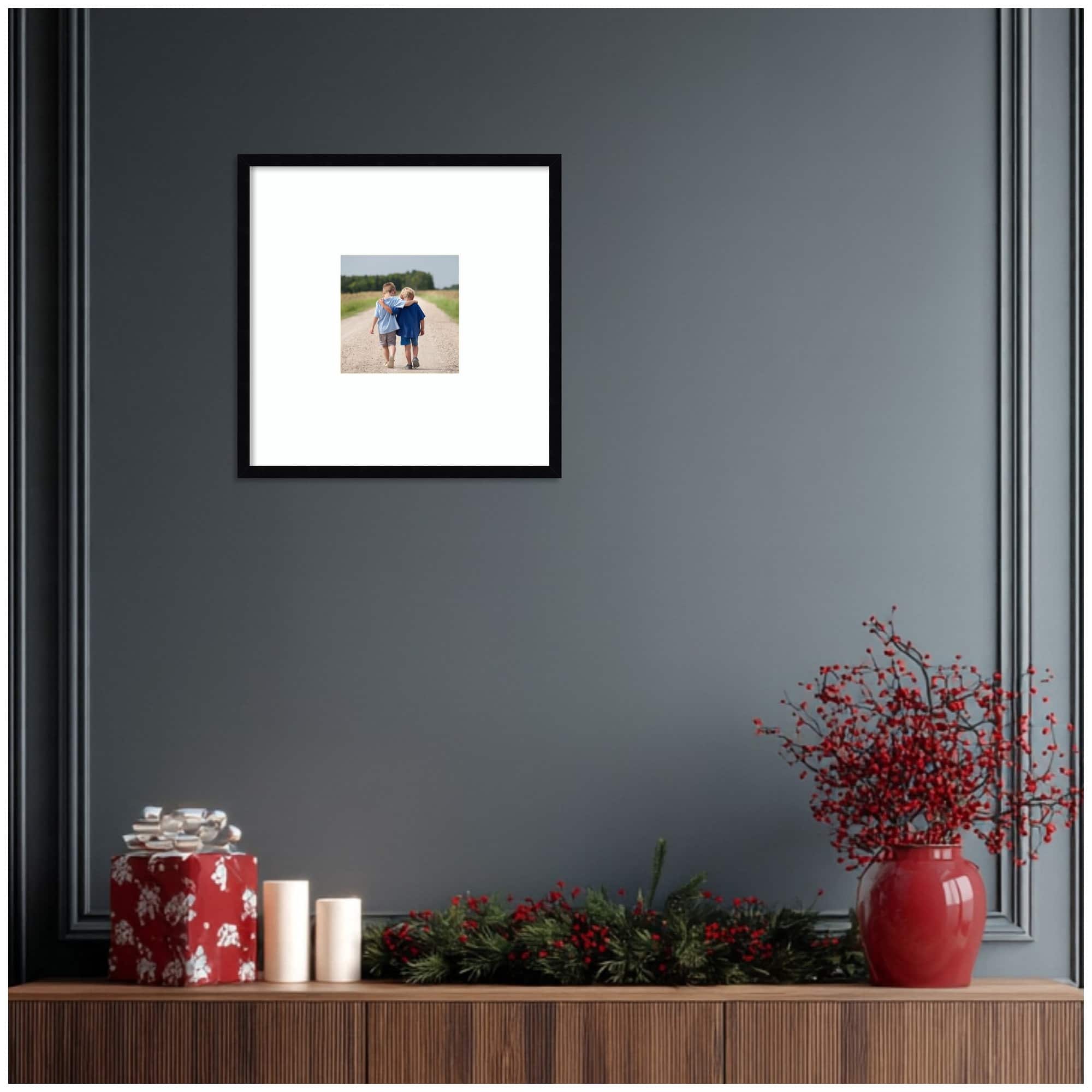 Kate and Laurel Svelte Noir Black Photo Frames with Mat