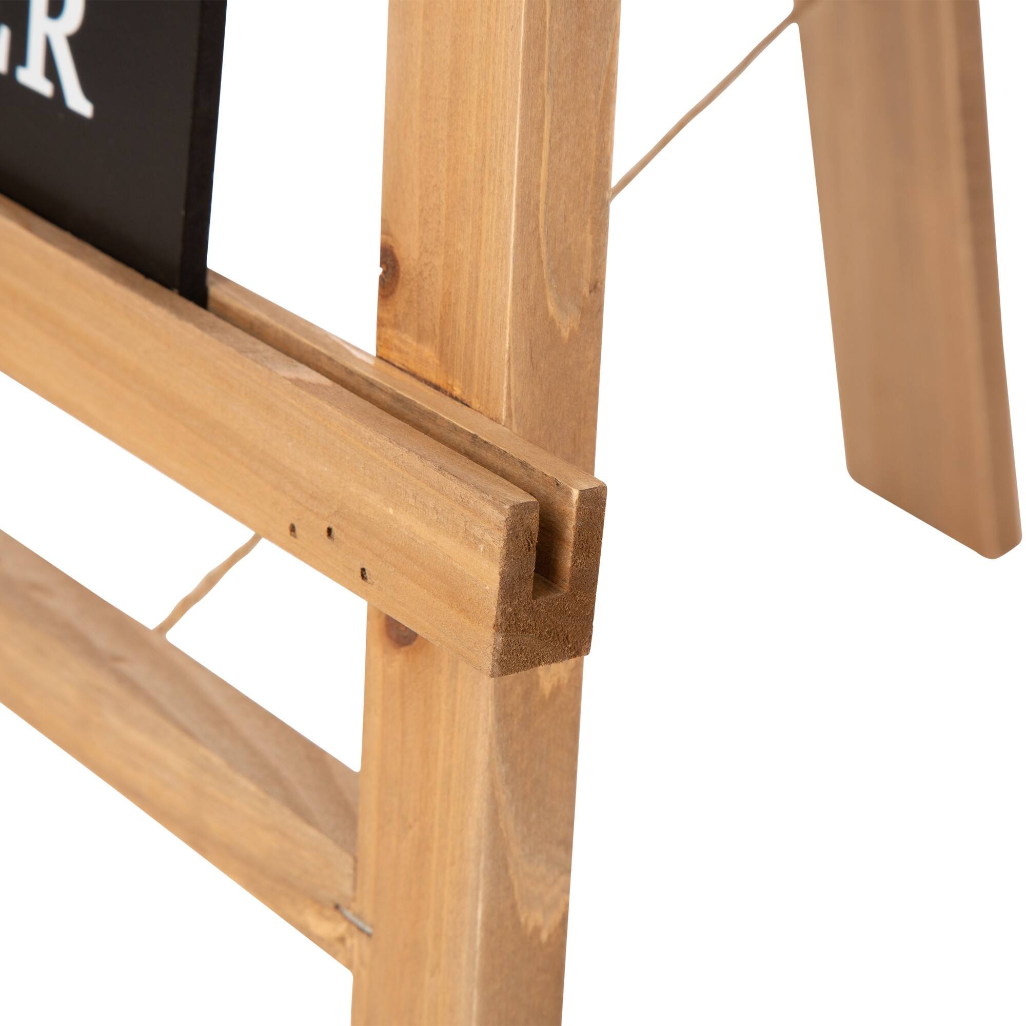 Glitzhome® 32" Double-Sided Wooden Easel Accent with Changeable Board