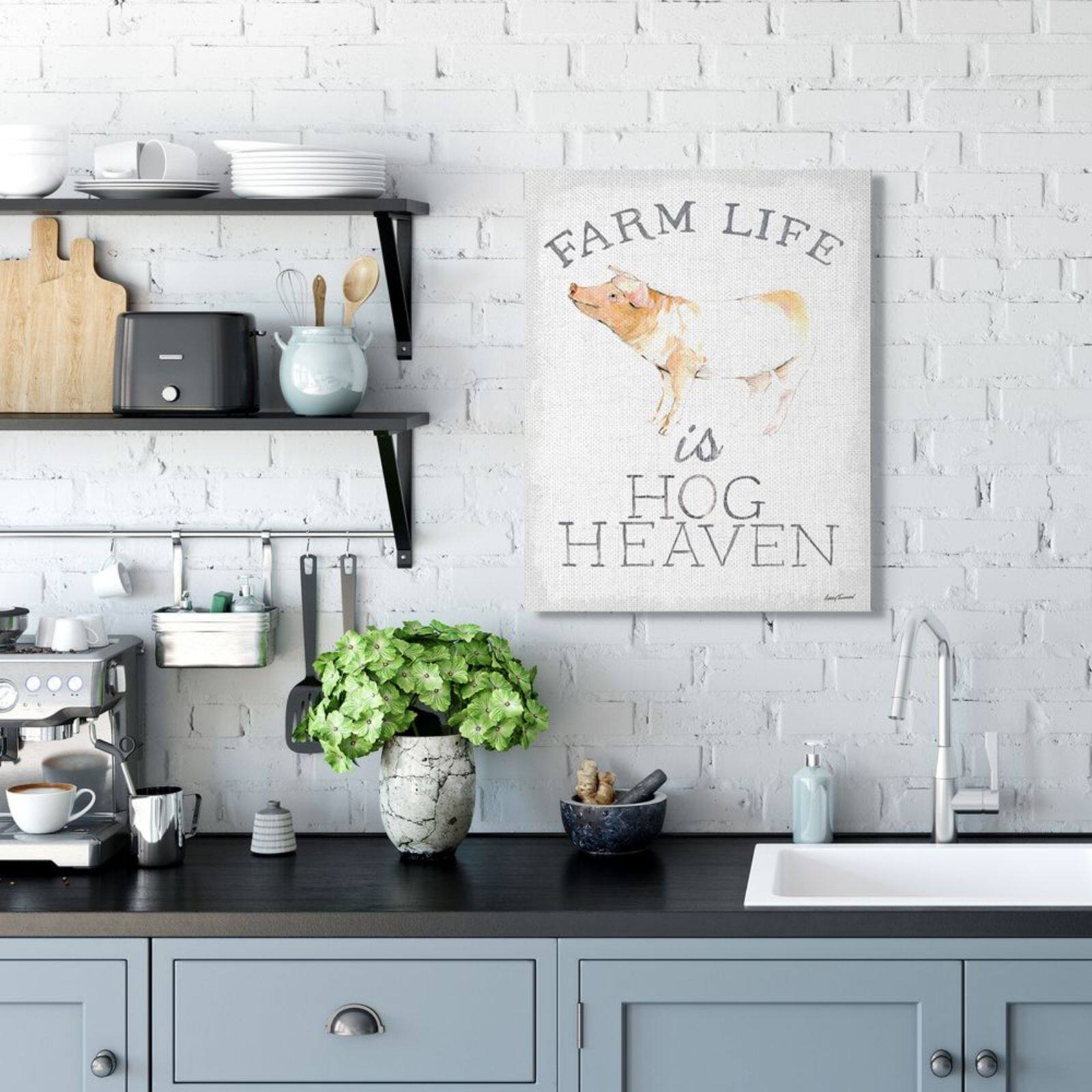 Stupell Industries Farm Life Is Hog Heaven Print Wall Accent
