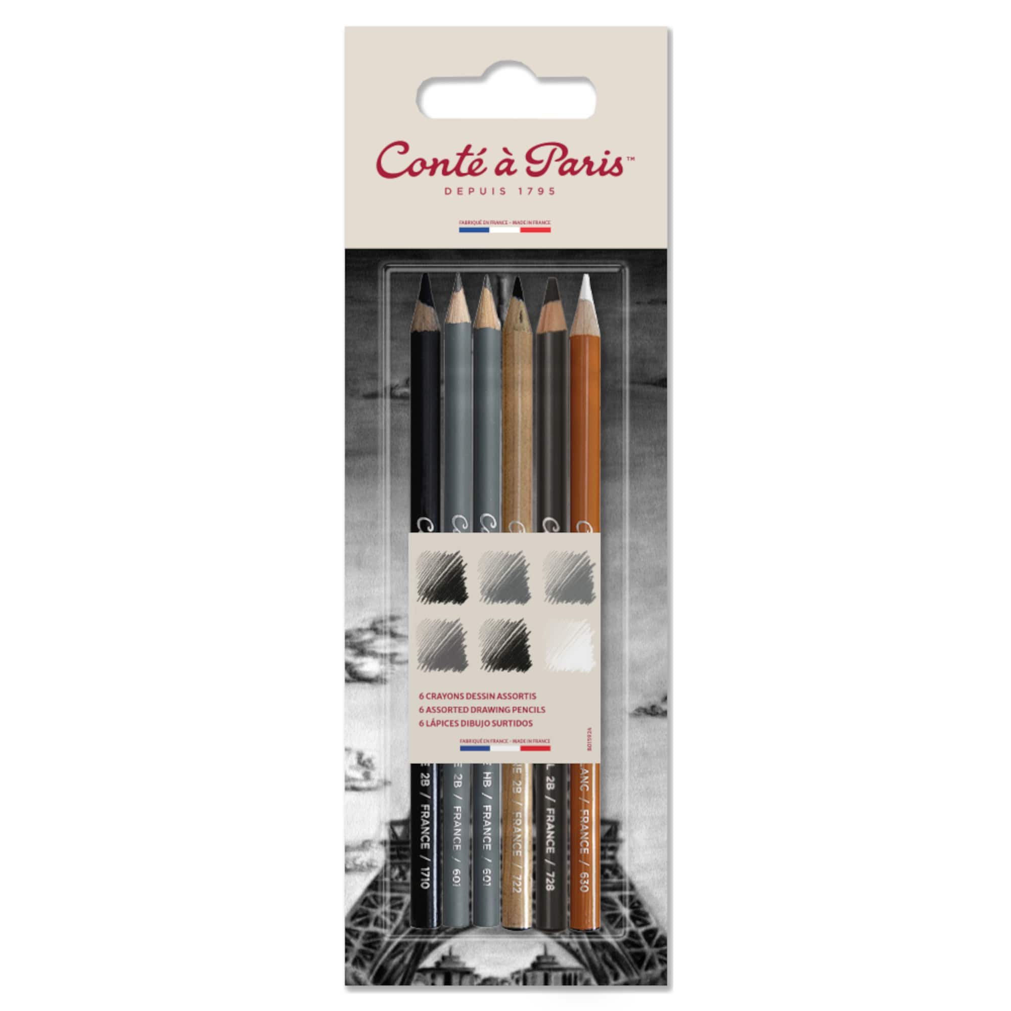 Conté à Paris™ Assorted Sketching & Drawing Pencils, 6ct.
