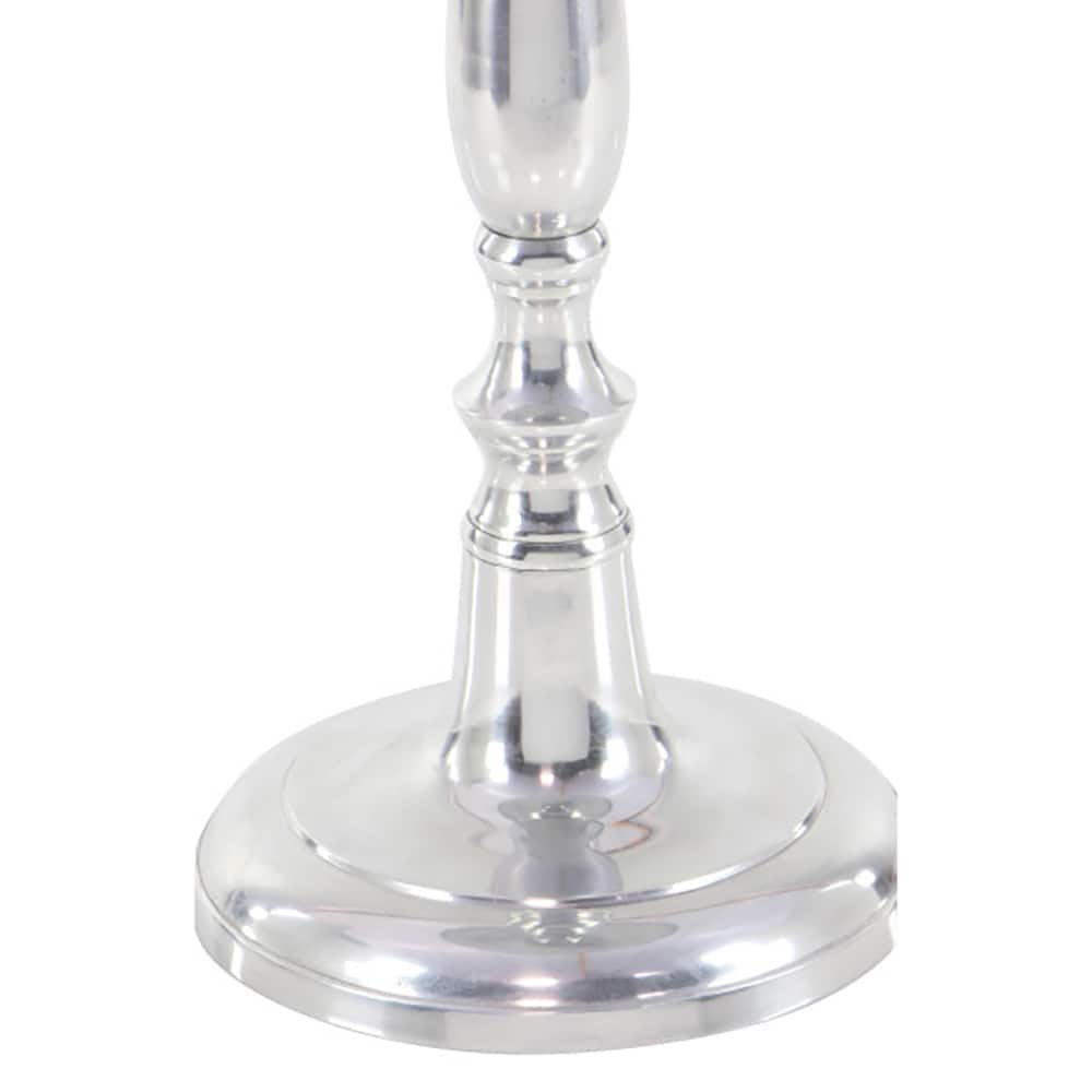 Silver Aluminum Traditional Accent Table