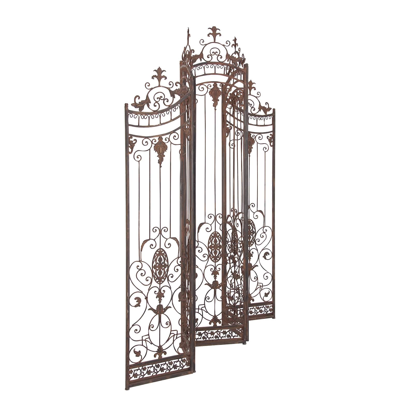 Brown Metal Eclectic Room Divider Screen, 80 " x 80 " x 1 "