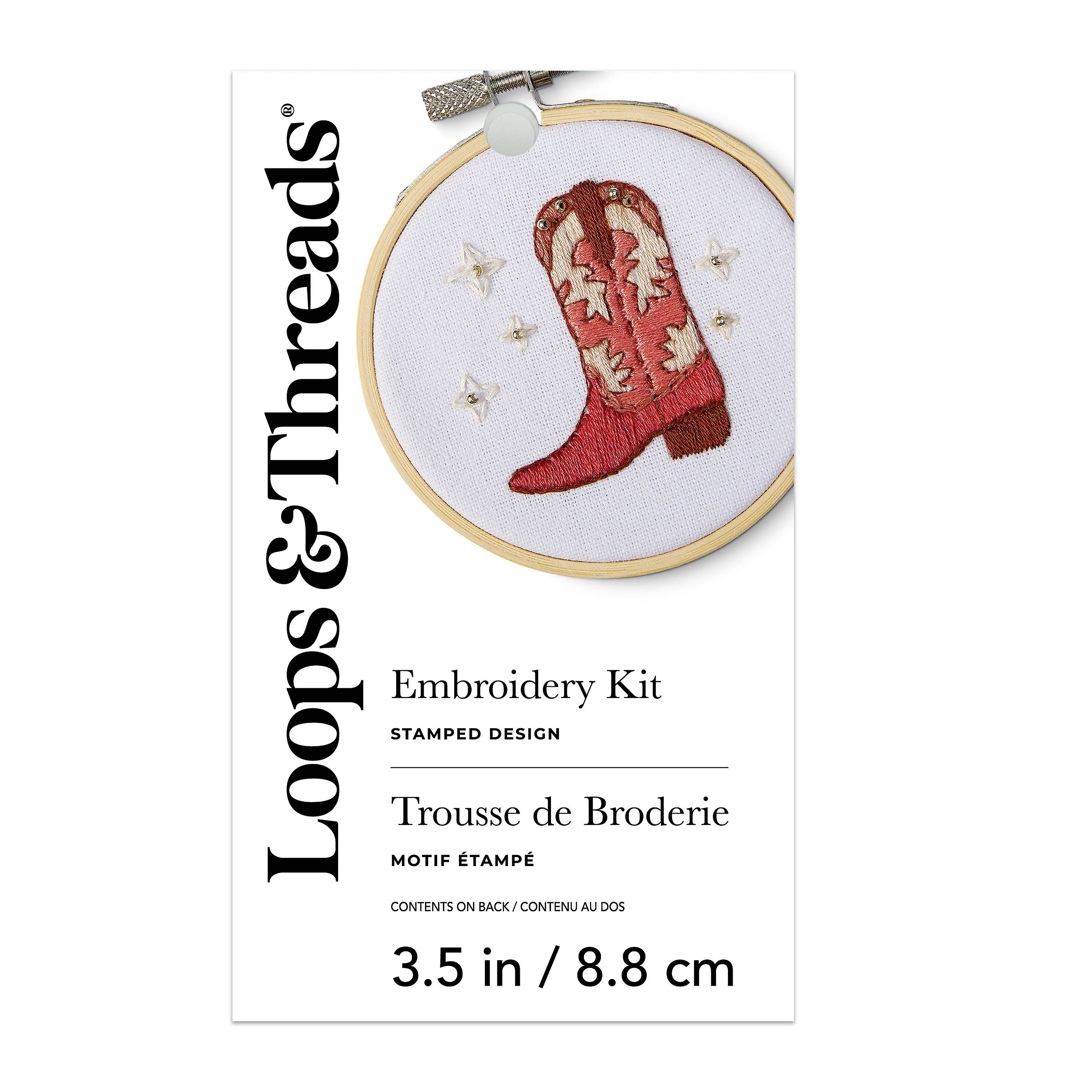 3.5" Cowboy Boot Embroidery Kit by Loops & Threads®