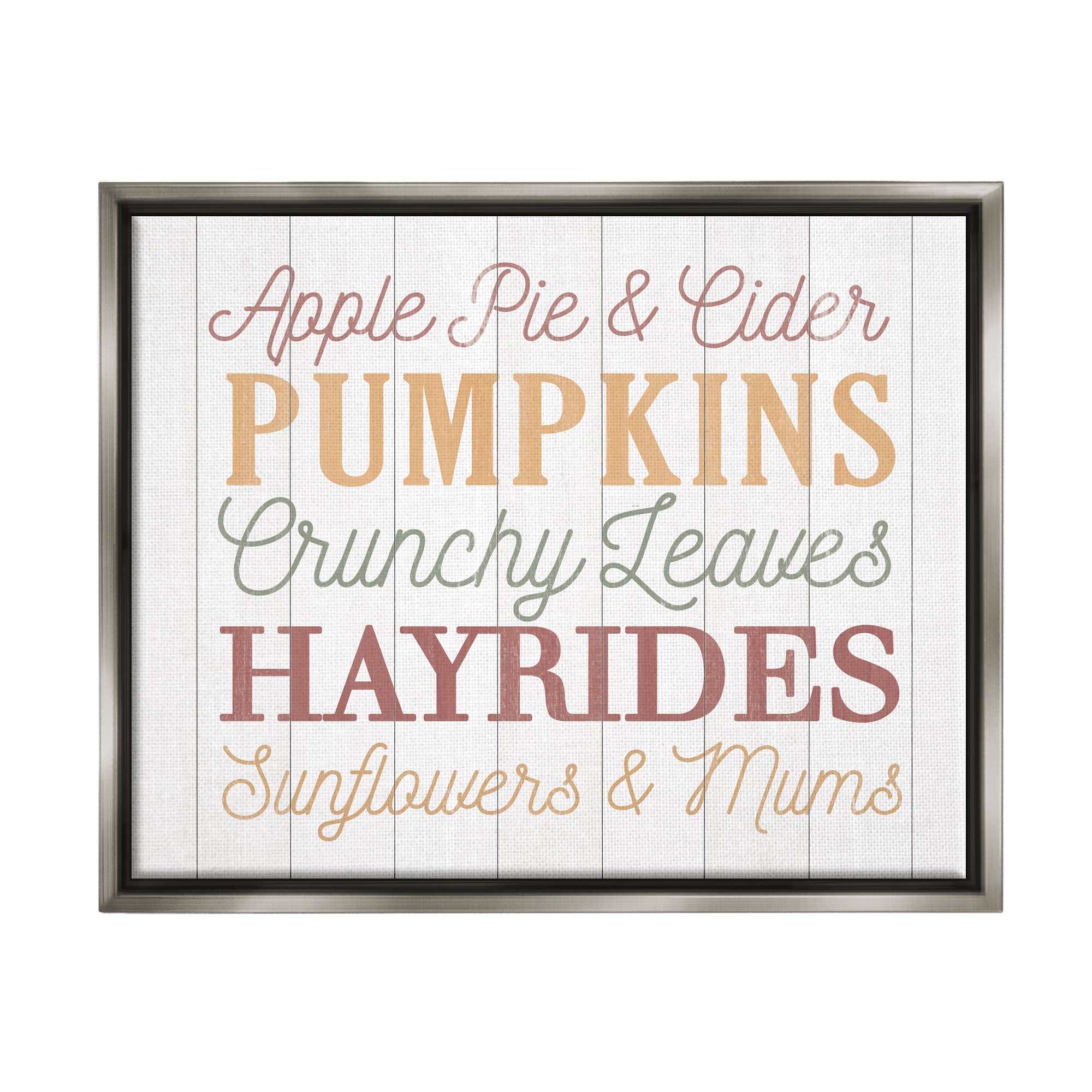 Stupell Industries Autumnal Fun Activities List Framed Floater Canvas Wall Art