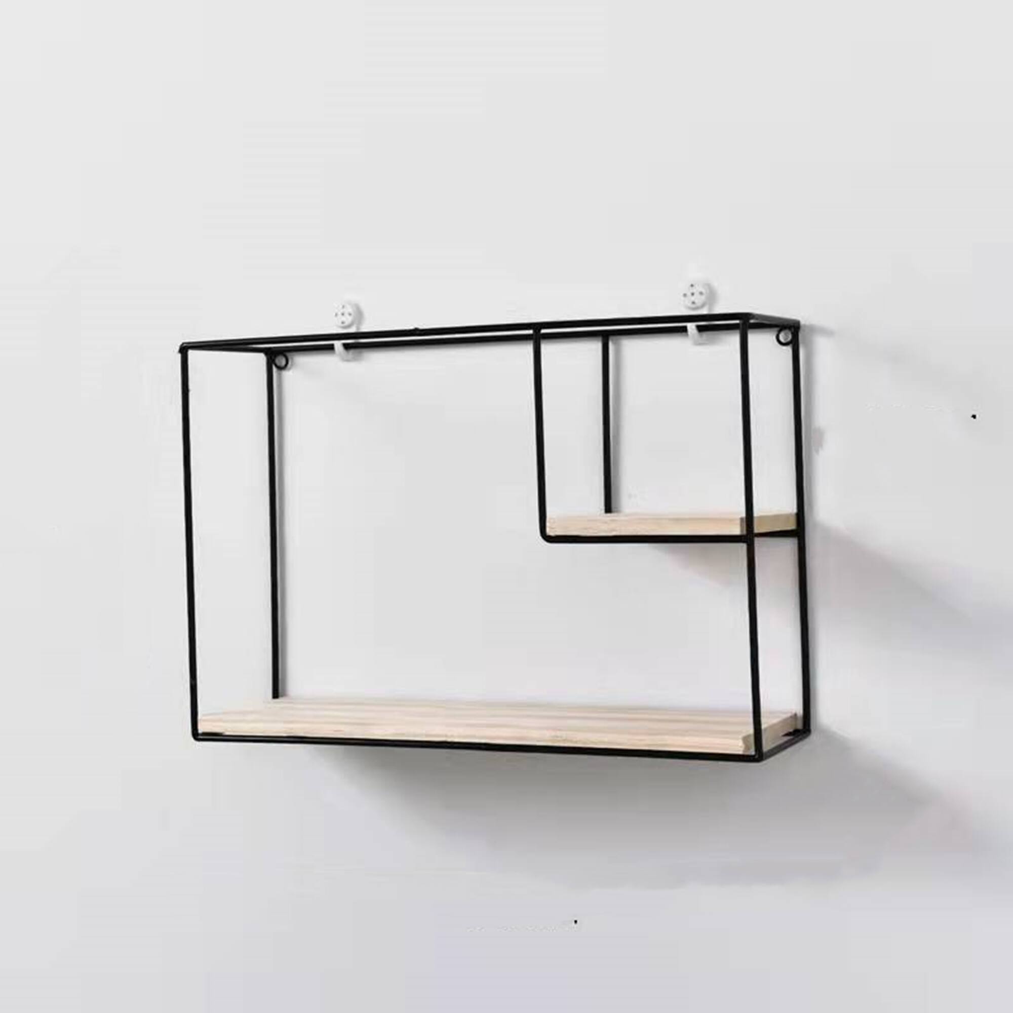 NEX™ Black Iron Rectangular Wall Hanging Basket Shelf