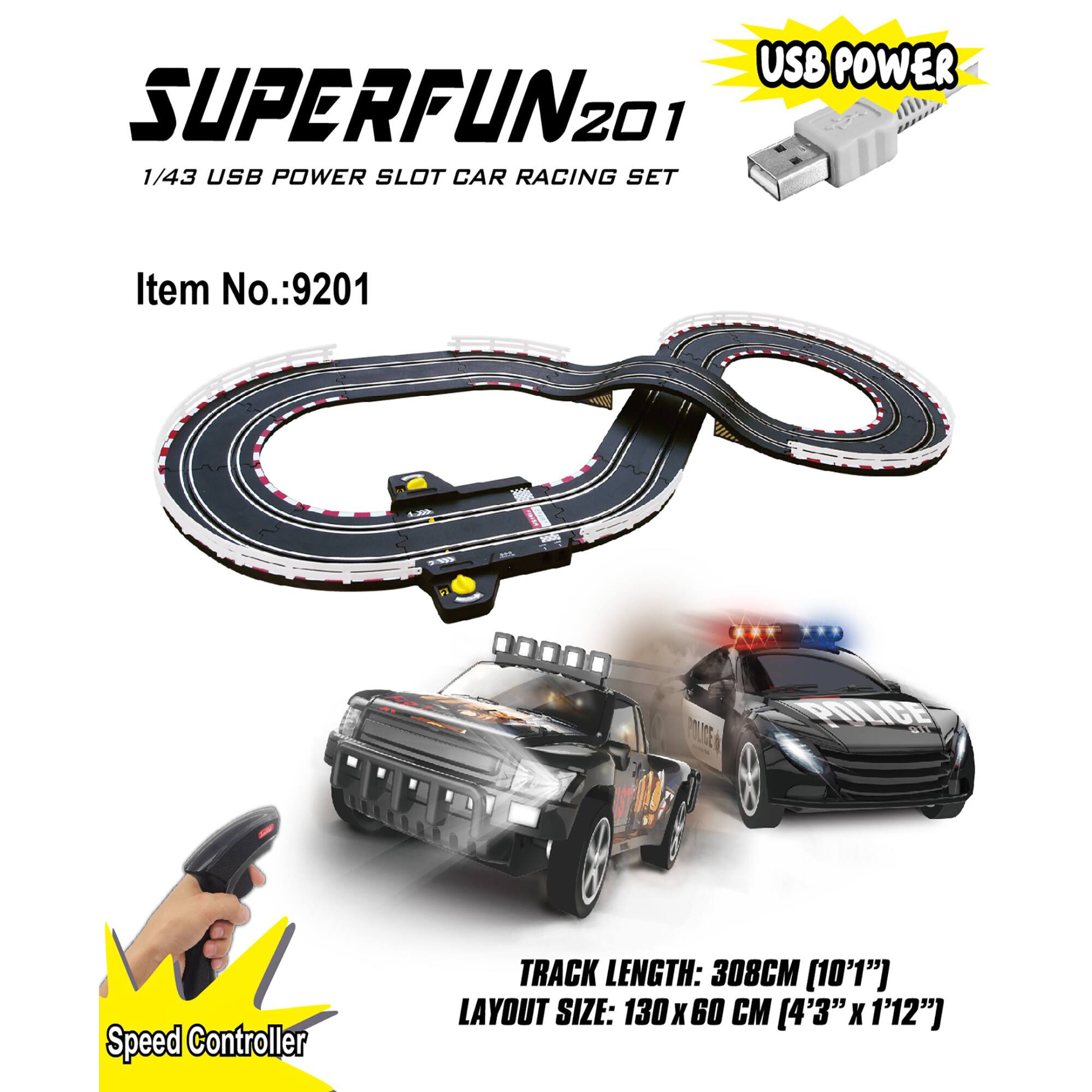 Joysway® SuperFun 201 USB Power Slot Car Racing Set
