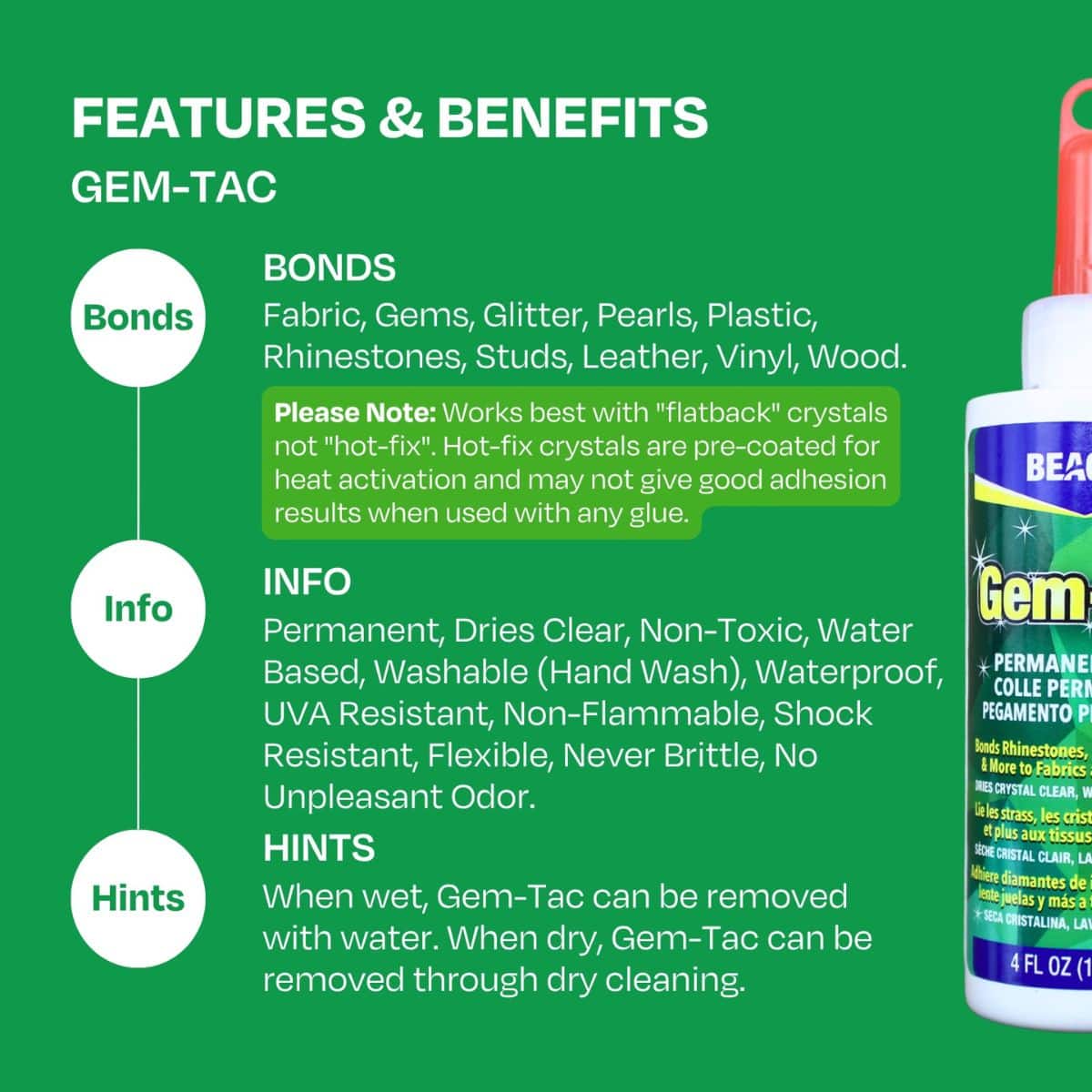 Beacon Gem-Tac 2oz. Permanent Rhinestone Glue